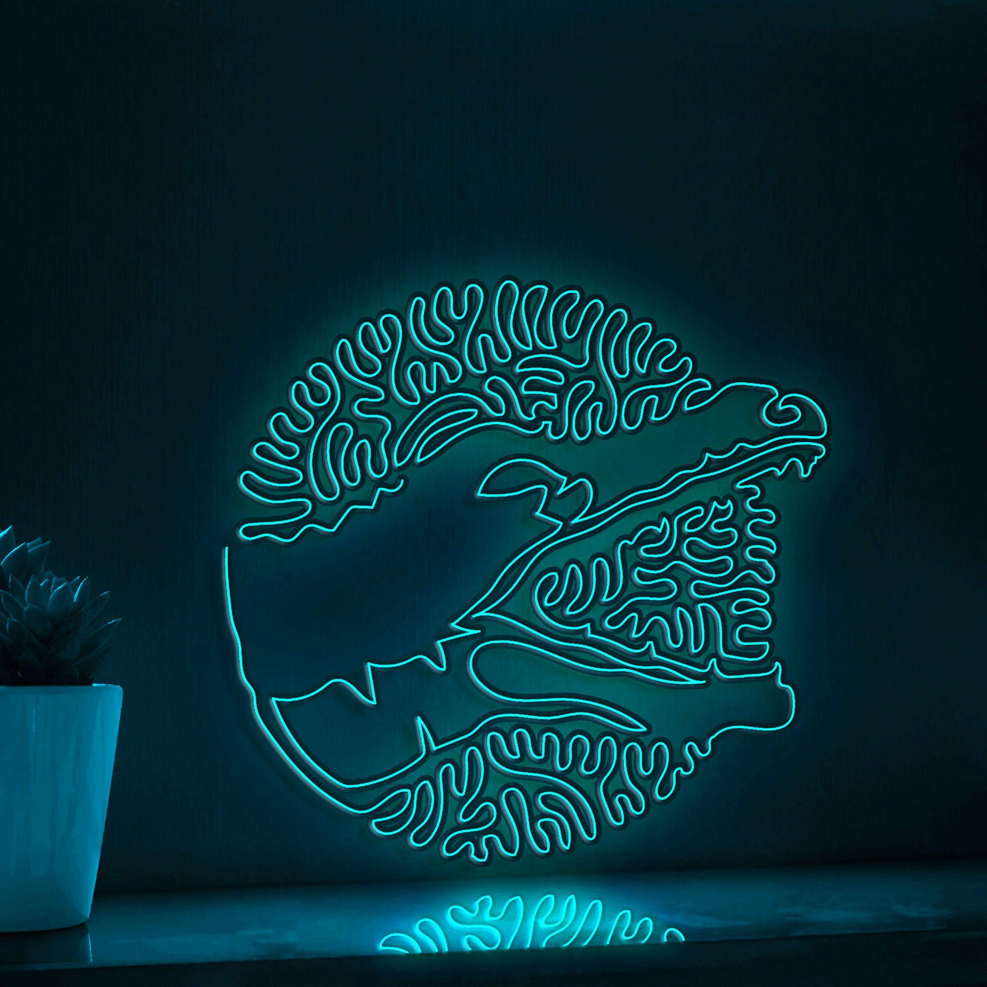 Alligator One Line EL Neon - Animal Themed Lighted Wall Art - myneonup