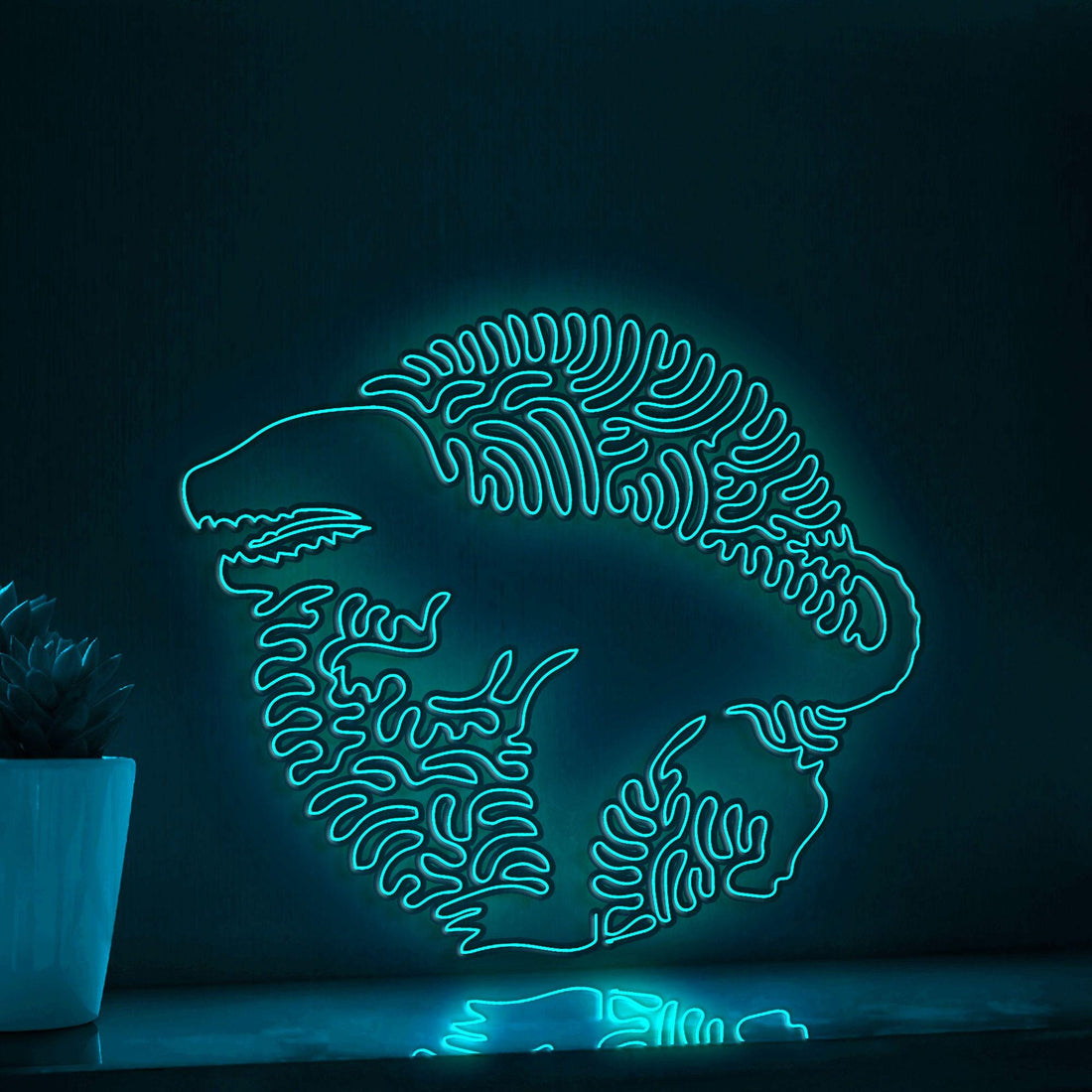 T-Rex One Line EL Wire Neon Sign - Ideal for Dino Lovers Wall Decor - myneonup
