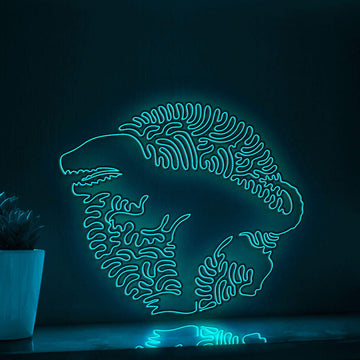 T-Rex One Line EL Wire Neon Sign - Ideal for Dino Lovers Wall Decor - myneonup