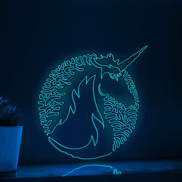 Unicorn One Line EL Wire Neon Sign - Mythical Animal Decor - myneonup