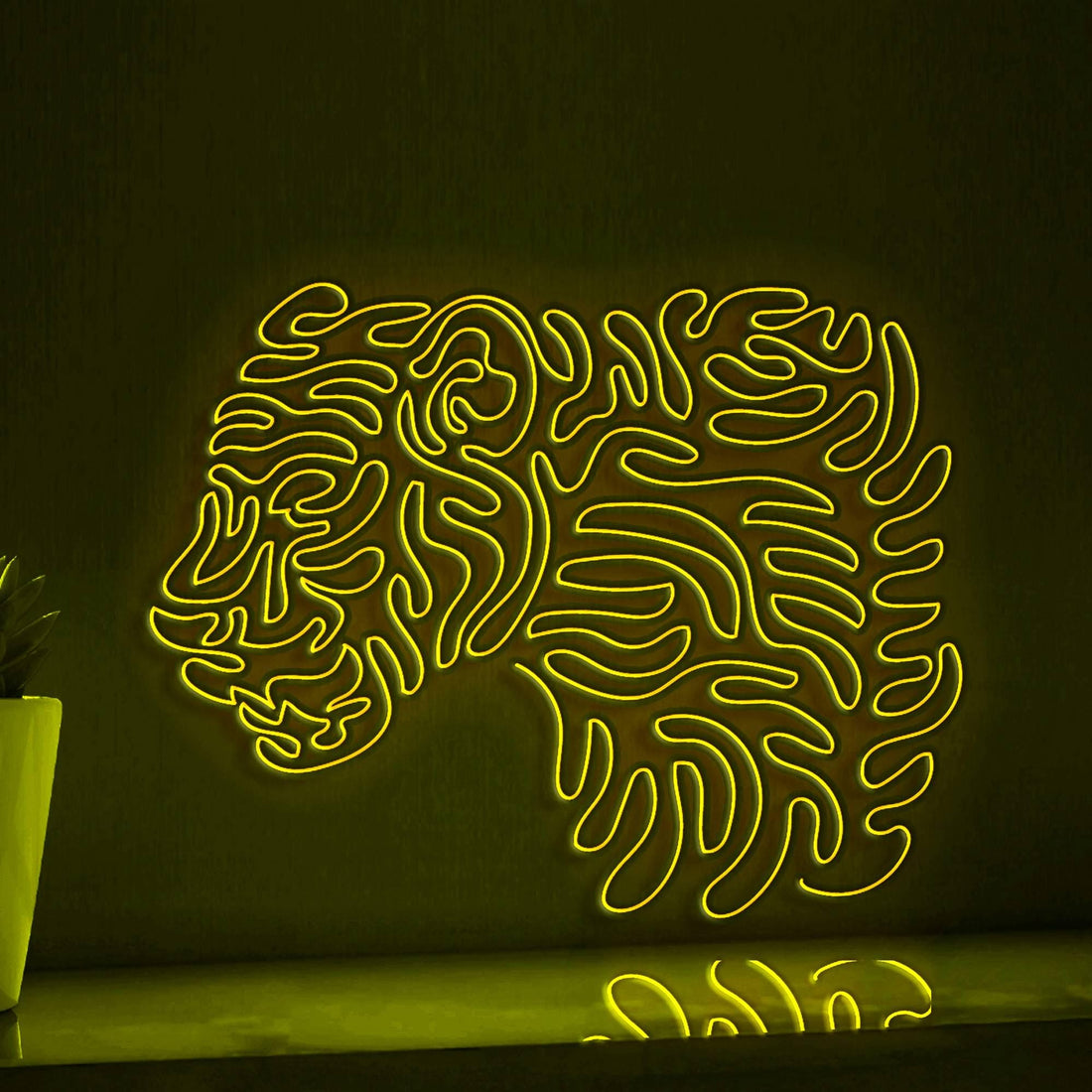 Panther One Line EL Wire Neon Sign - Predatory Animal Wall Art - myneonup