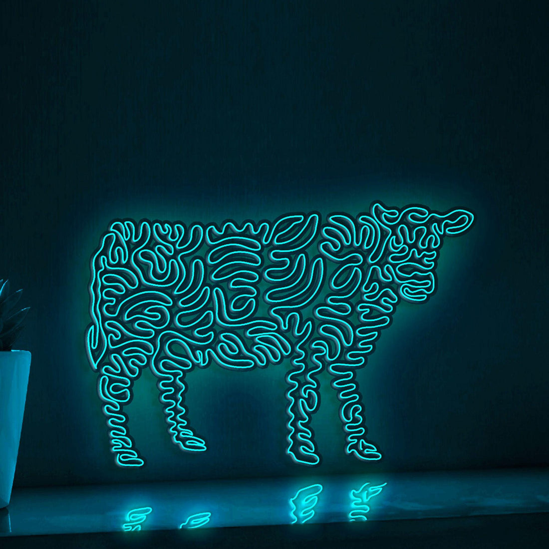 Cow One Line EL Wire Neon Sign - Farm-themed Wall Decor - myneonup