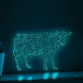 Cow One Line EL Wire Neon Sign - Farm-themed Wall Decor - myneonup