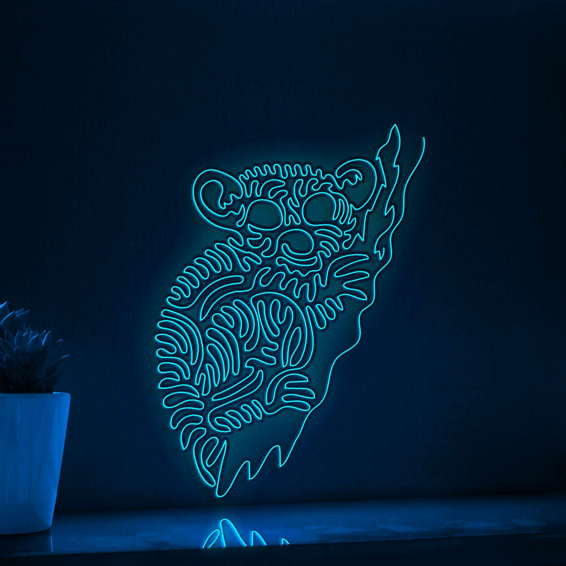 Tarsier One Line EL Wire Neon Sign - Big-Eyed Primate, Ideal for Tropical Nature Lovers' Room Decor - myneonup