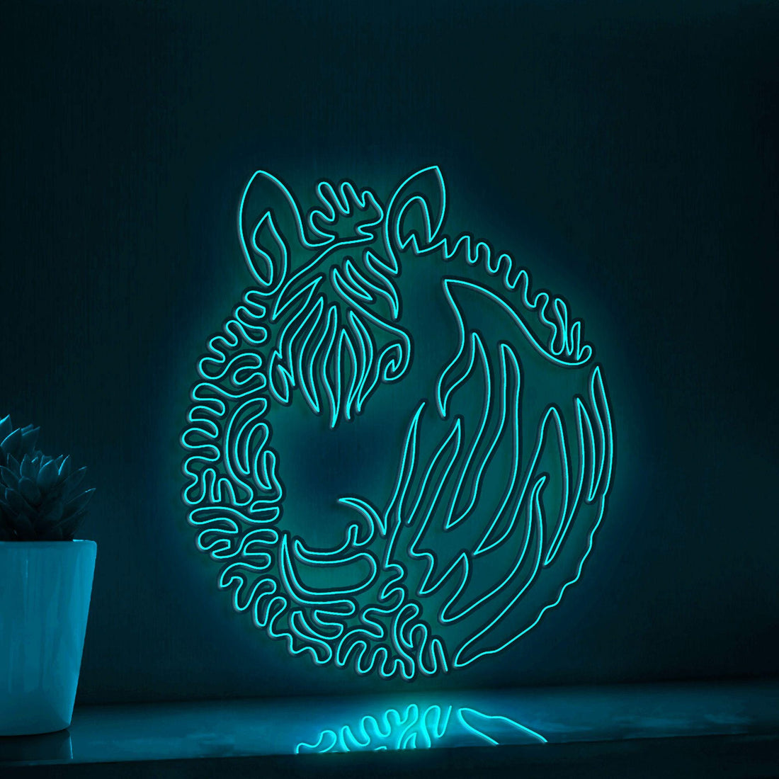 Zebra One Line EL Wire Neon Sign - Ideal for Animal Lovers Wall Decor - myneonup