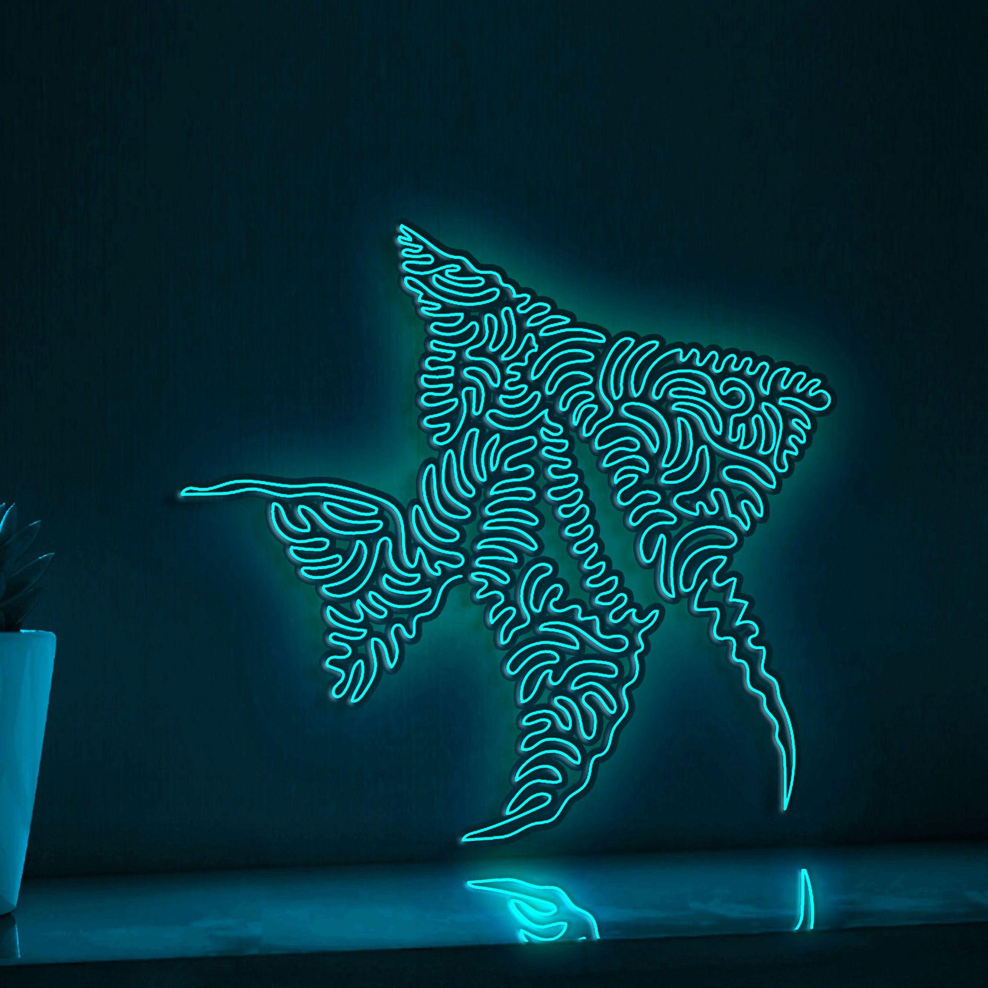 Angelfish One Line EL Wire Neon Sign - Ideal for Aquarium Lovers' Wall Decor - myneonup