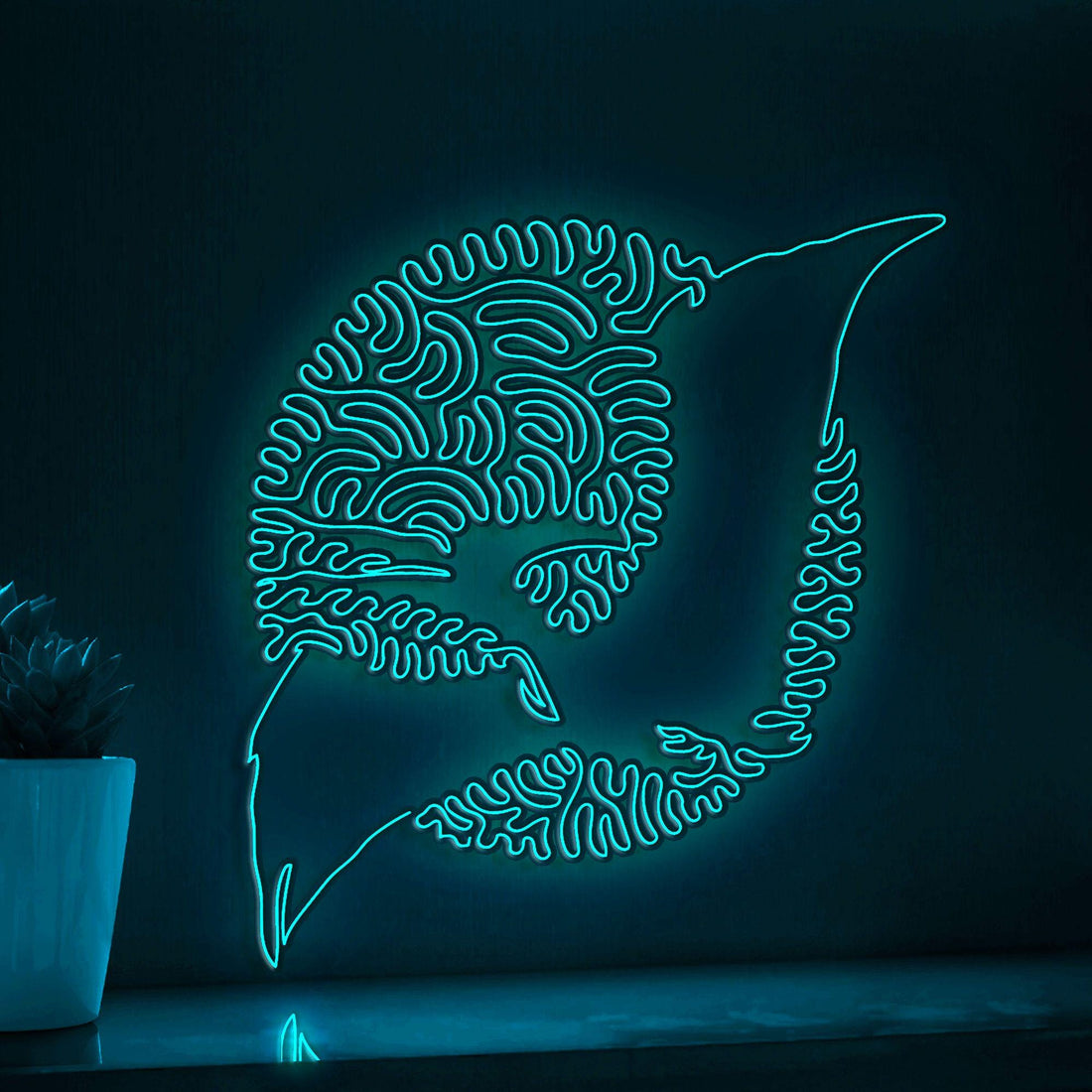 Pterosaur One Line EL Neon - Winged Reptile Decor - myneonup