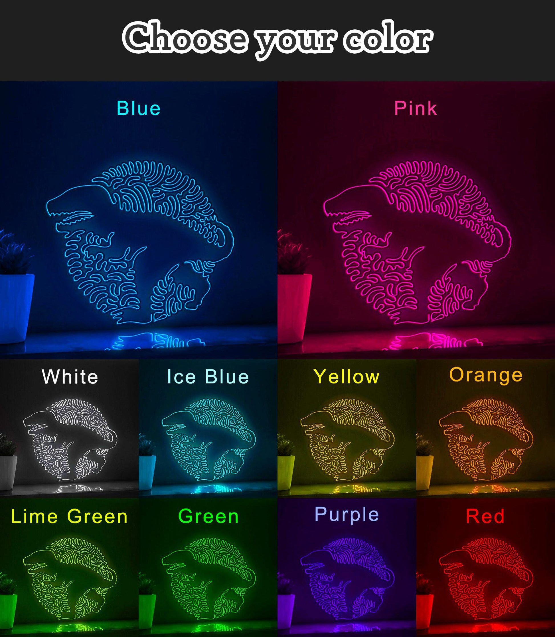T-Rex One Line EL Wire Neon Sign - Ideal for Dino Lovers Wall Decor - myneonup
