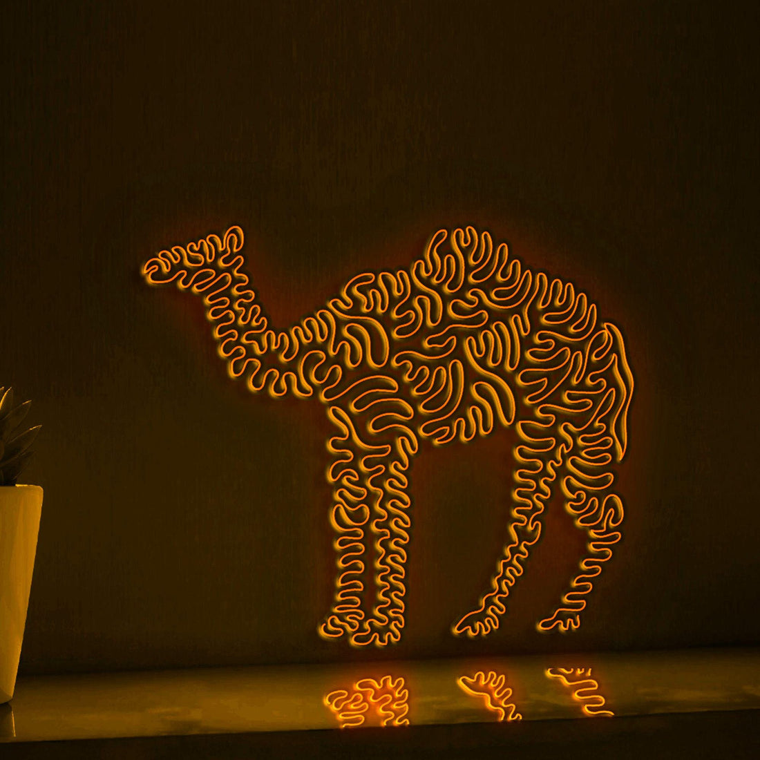 Camel One Line EL Wire Neon Sign - Desert Animal Wall Art - myneonup