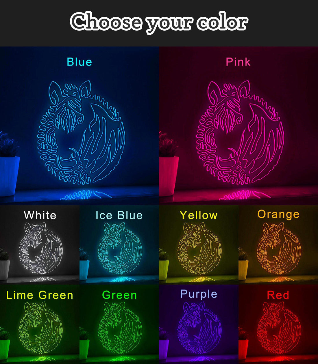 Zebra One Line EL Wire Neon Sign - Ideal for Animal Lovers Wall Decor - myneonup