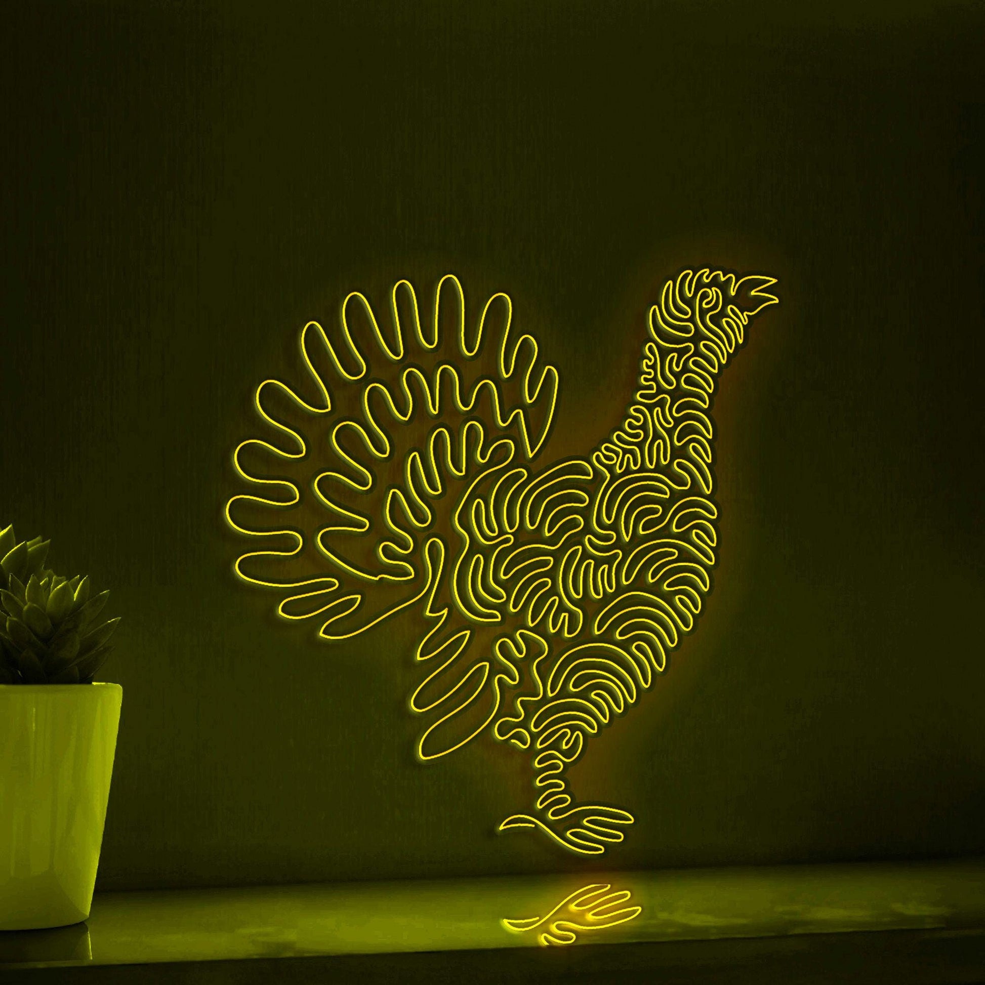 Grouse One Line EL Neon - Bird Wall Art - myneonup
