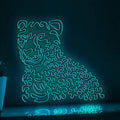 Cheetah One Line EL Neon - Eyeing Prey Wall Art - myneonup