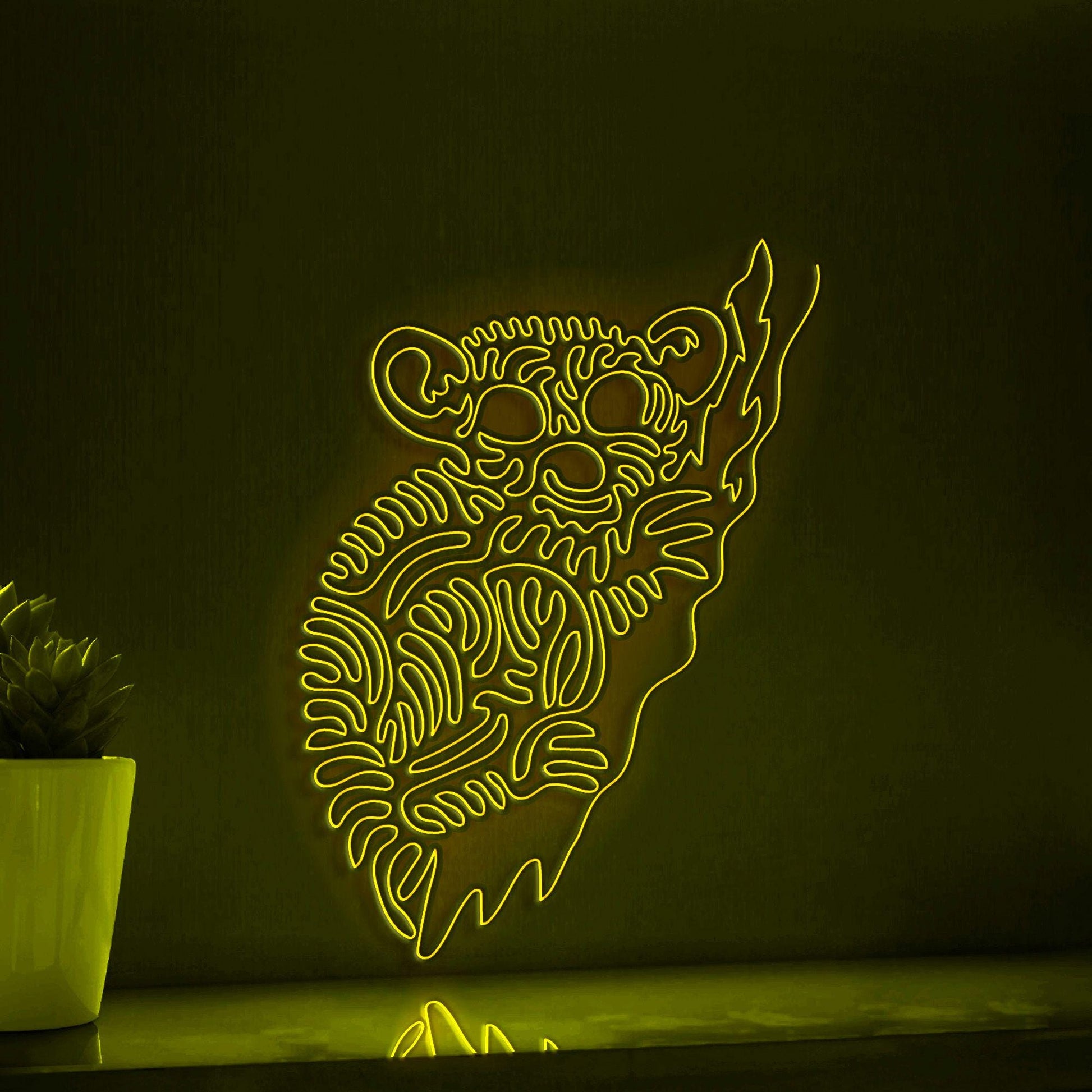 Tarsier One Line EL Wire Neon Sign - Big-Eyed Primate, Ideal for Tropical Nature Lovers' Room Decor - myneonup