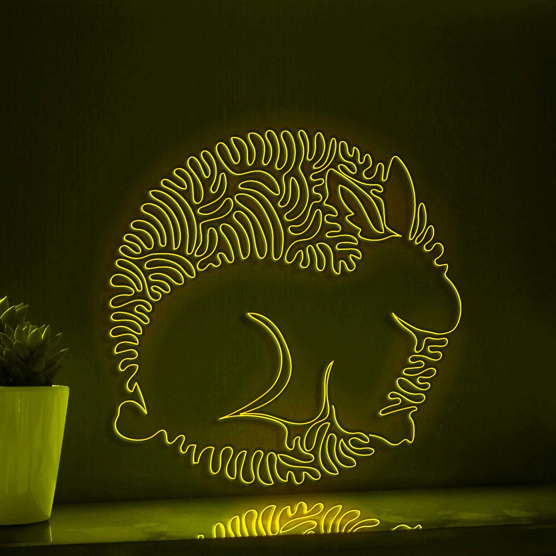 Rabbit One Line EL Wire Neon Sign - Long Ears Animal Wall Decor - myneonup