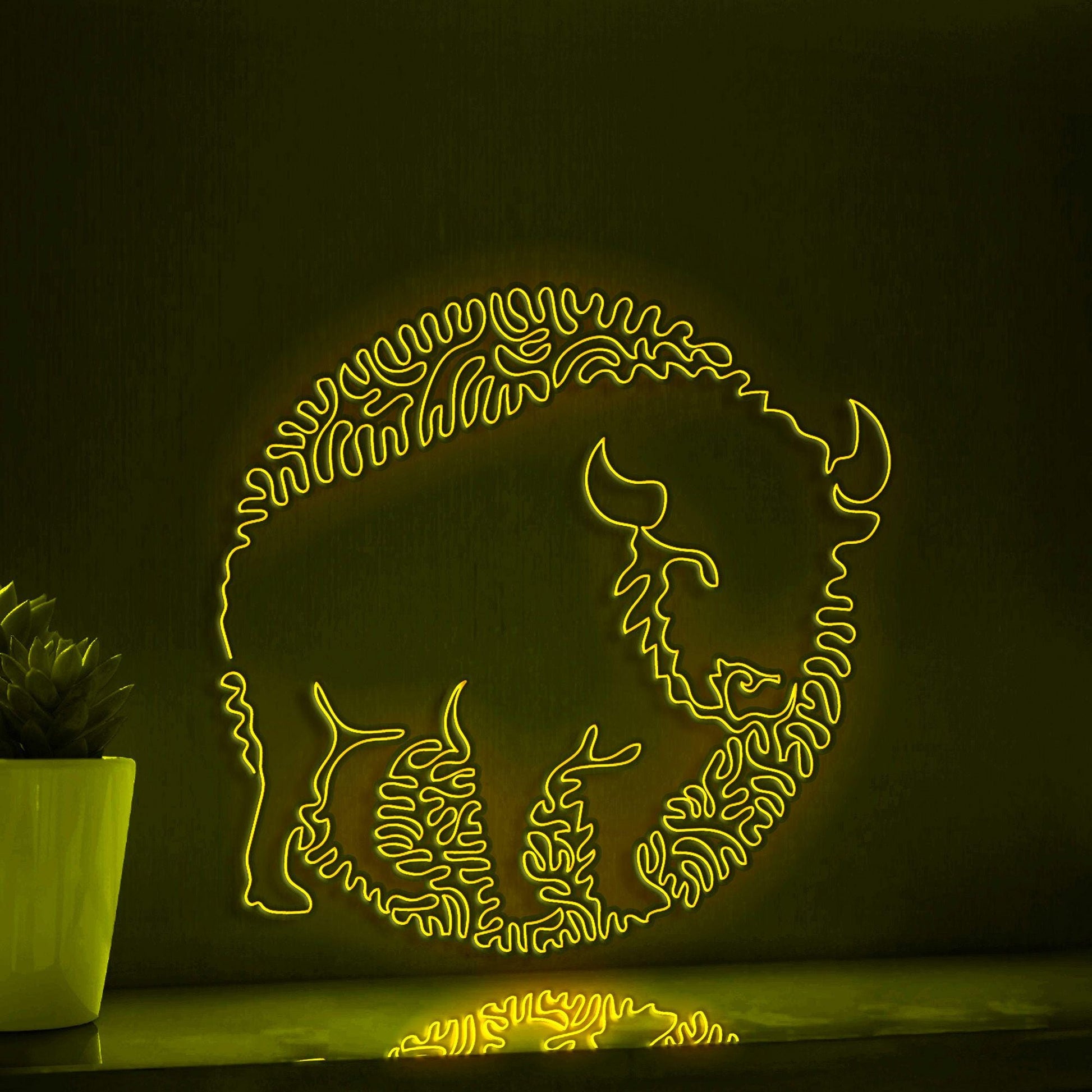 Bison One Line EL Wire Neon Sign - Ideal for Nature Lovers - myneonup