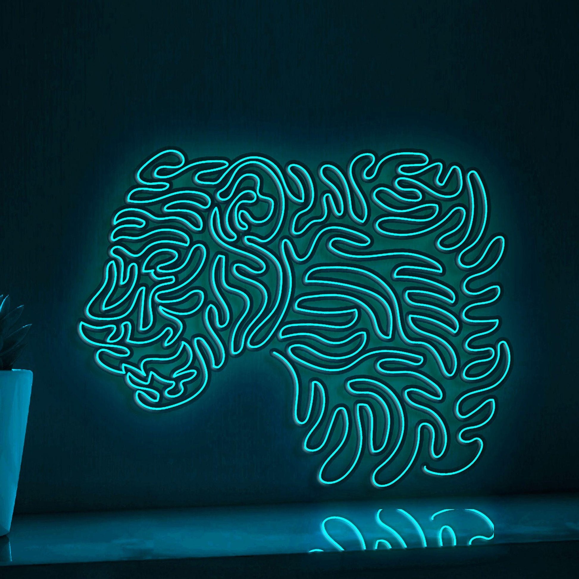 Panther One Line EL Wire Neon Sign - Predatory Animal Wall Art - myneonup