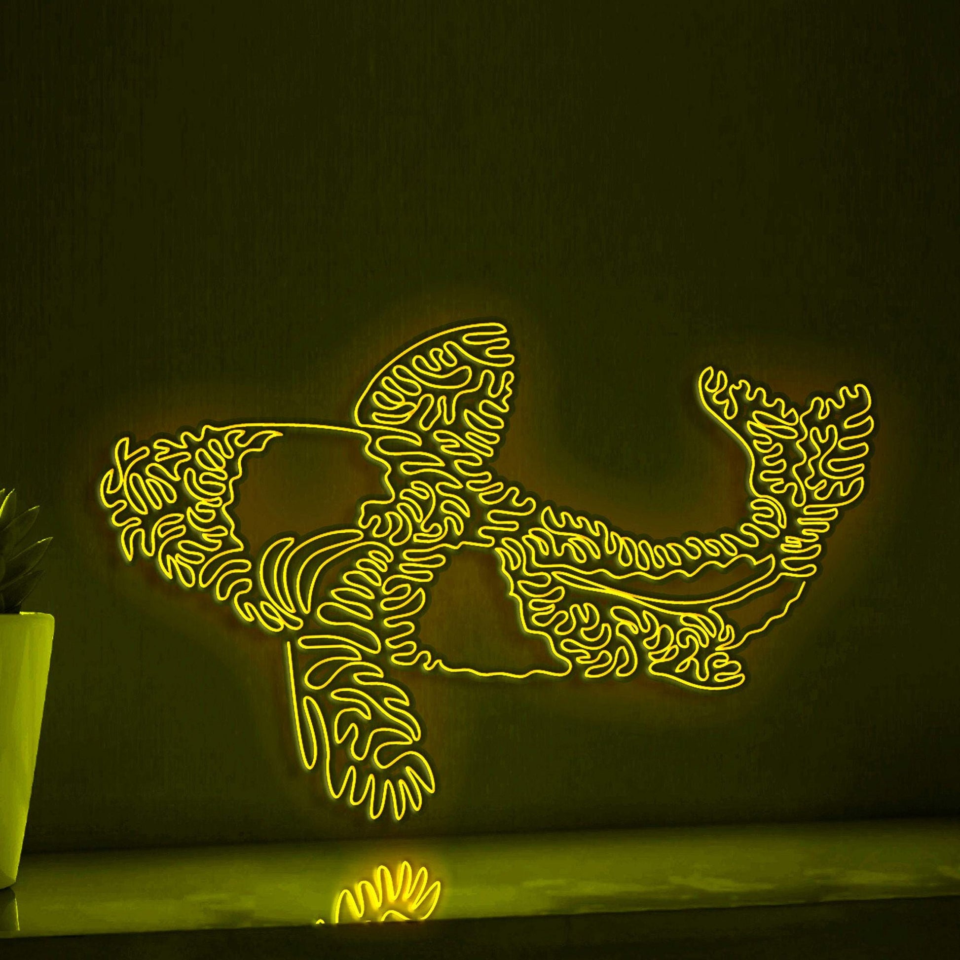 Koi One Line EL Wire Neon Sign - for Asian Themed Decor & Good Luck Seekers - myneonup