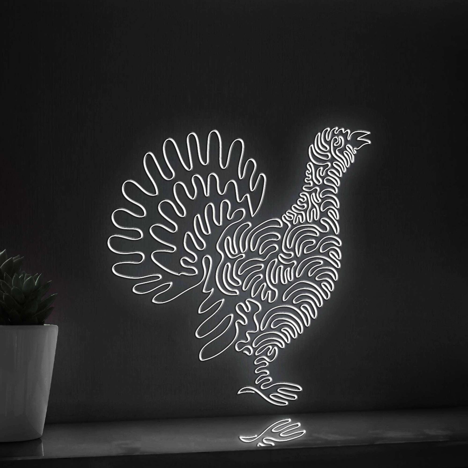 Grouse One Line EL Neon - Bird Wall Art - myneonup