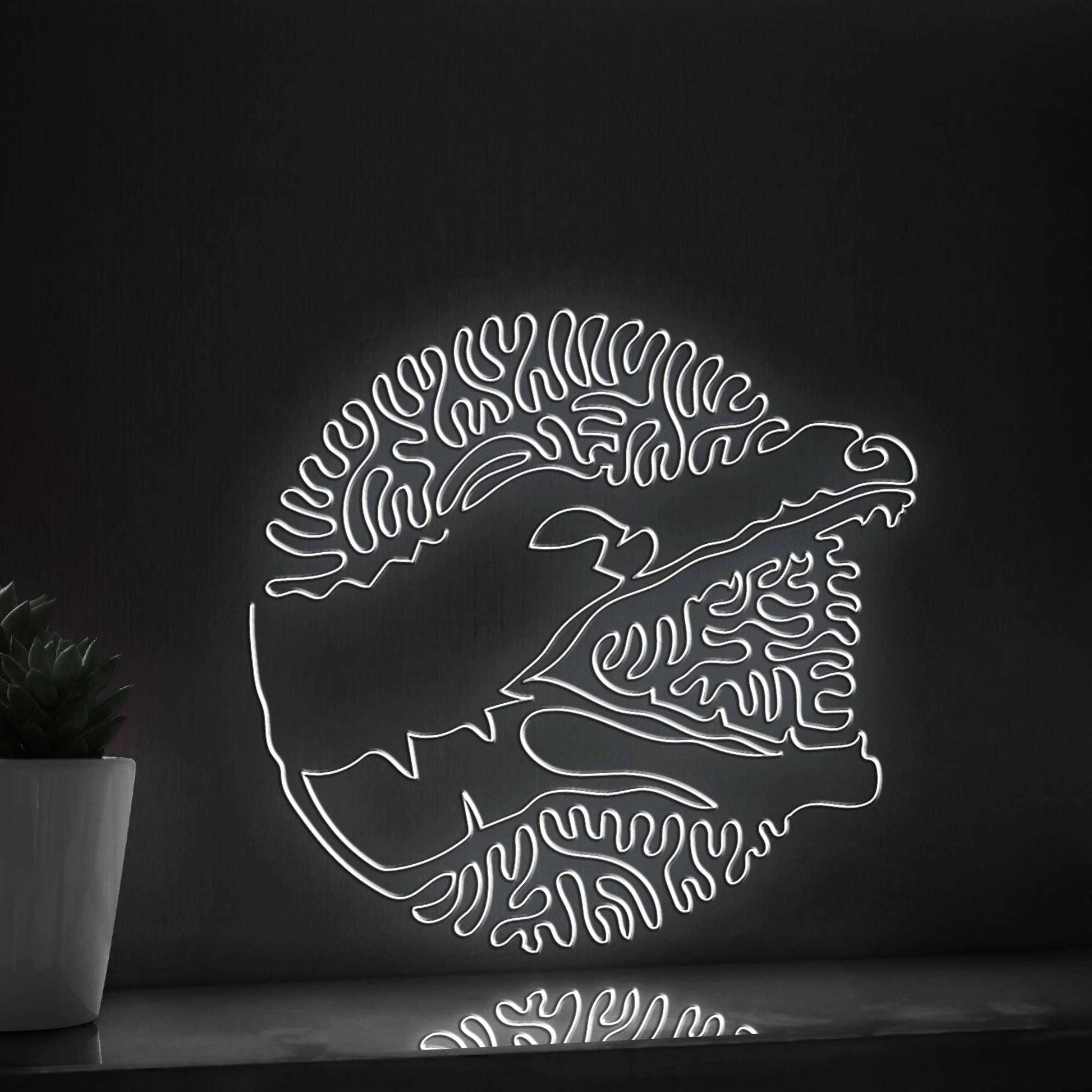 Alligator One Line EL Neon - Animal Themed Lighted Wall Art - myneonup