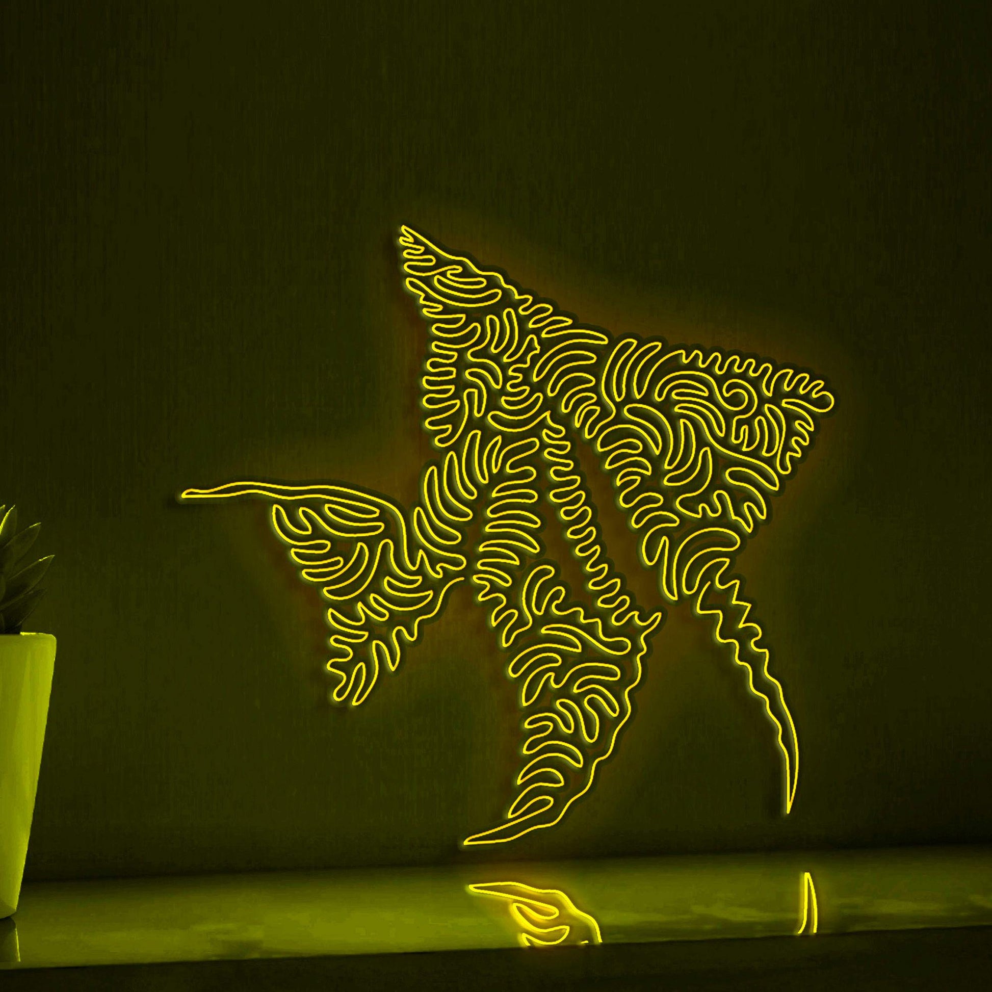 Angelfish One Line EL Wire Neon Sign - Ideal for Aquarium Lovers' Wall Decor - myneonup