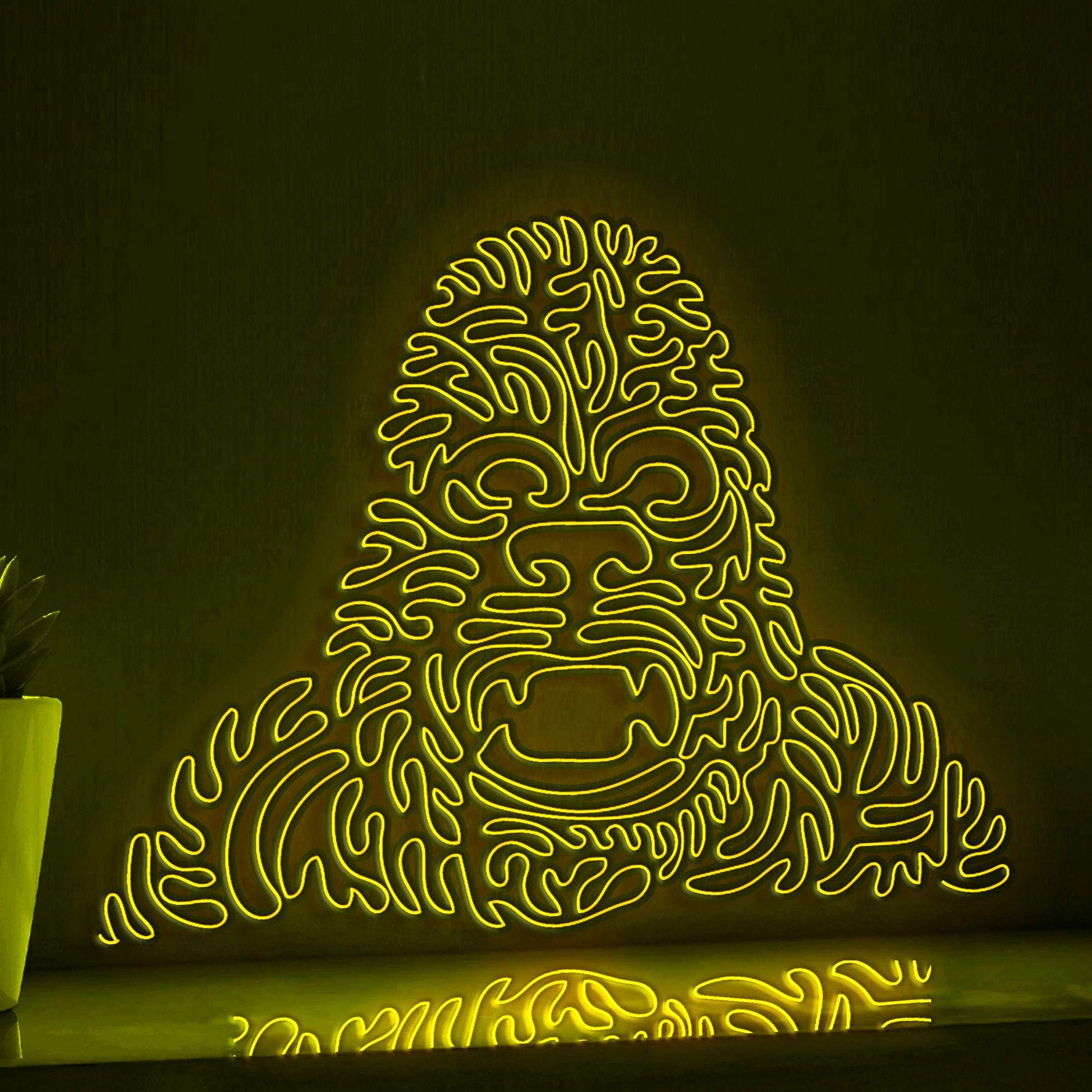 Gorilla One Line EL Neon - Robust Ape Wall Decor - myneonup