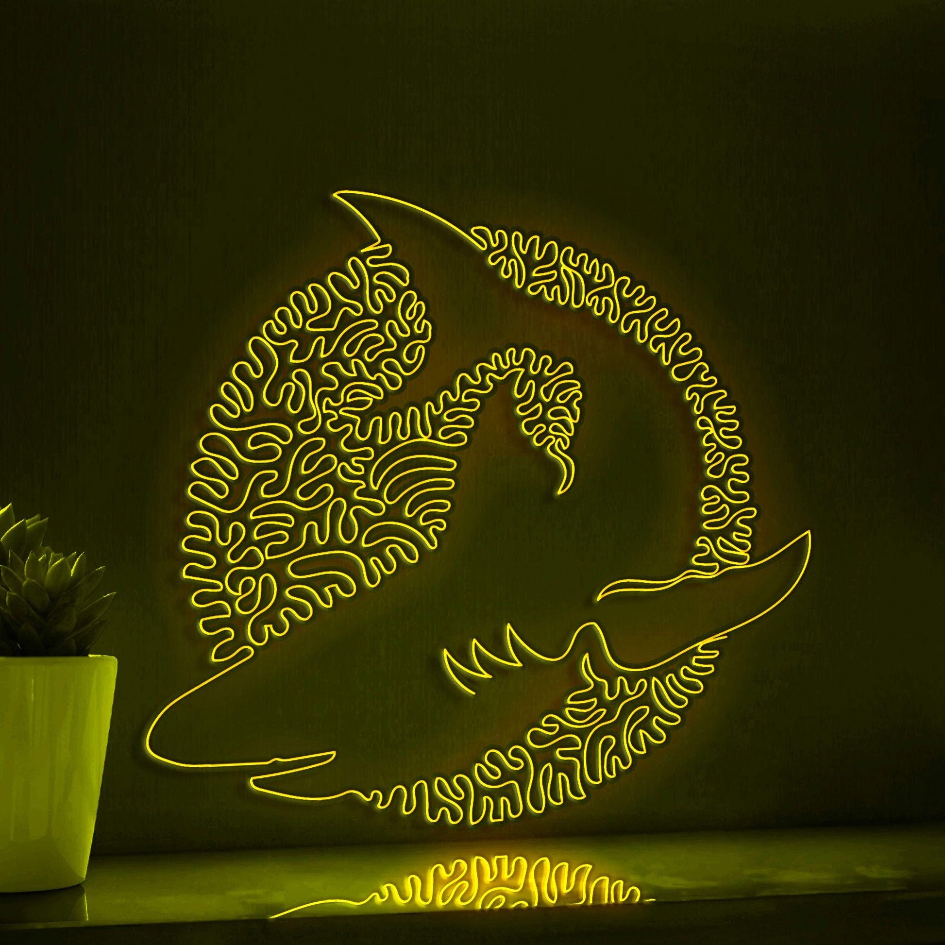 Shark One Line EL Wire Neon Sign - Ocean Themed Wall Decor - myneonup