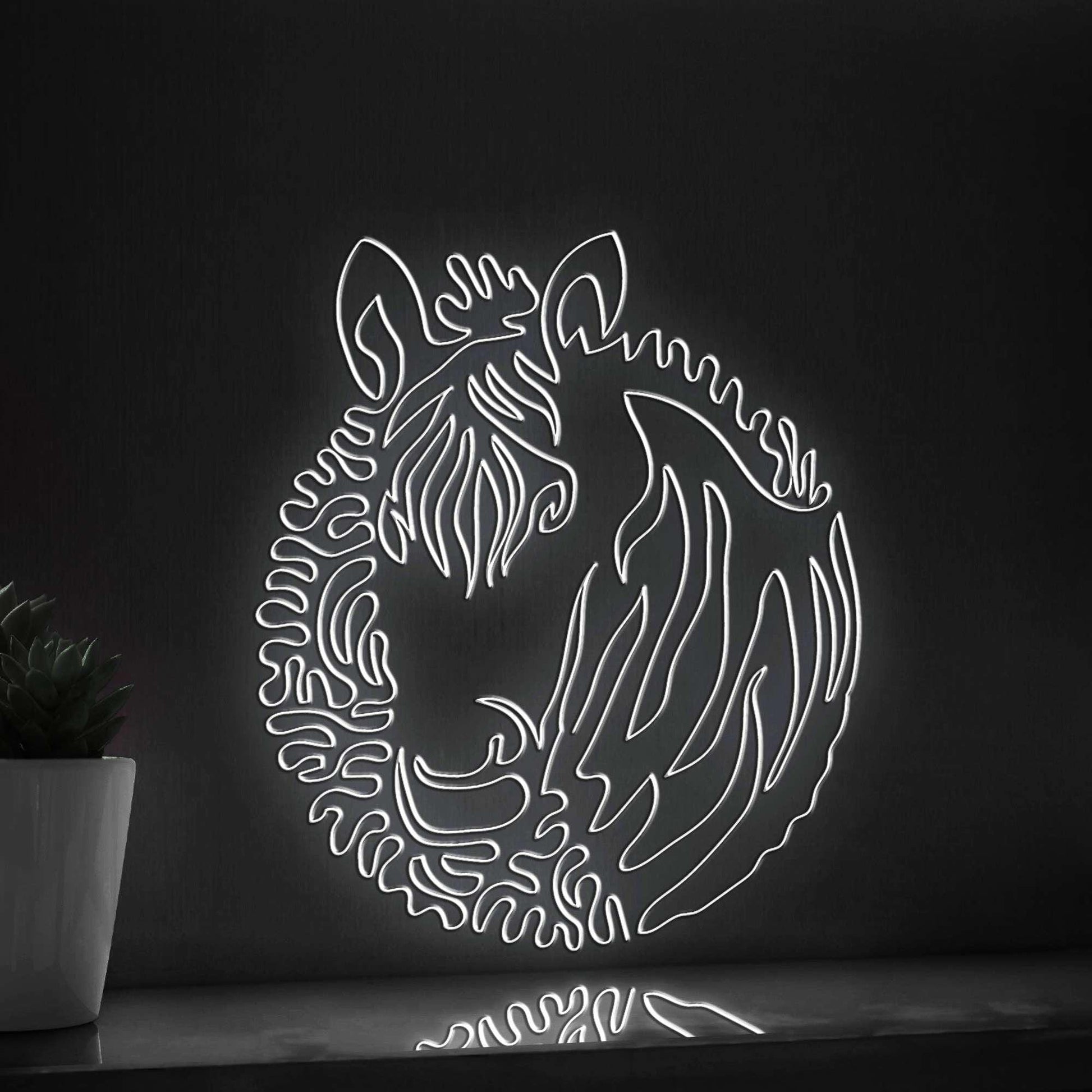 Zebra One Line EL Wire Neon Sign - Ideal for Animal Lovers Wall Decor - myneonup