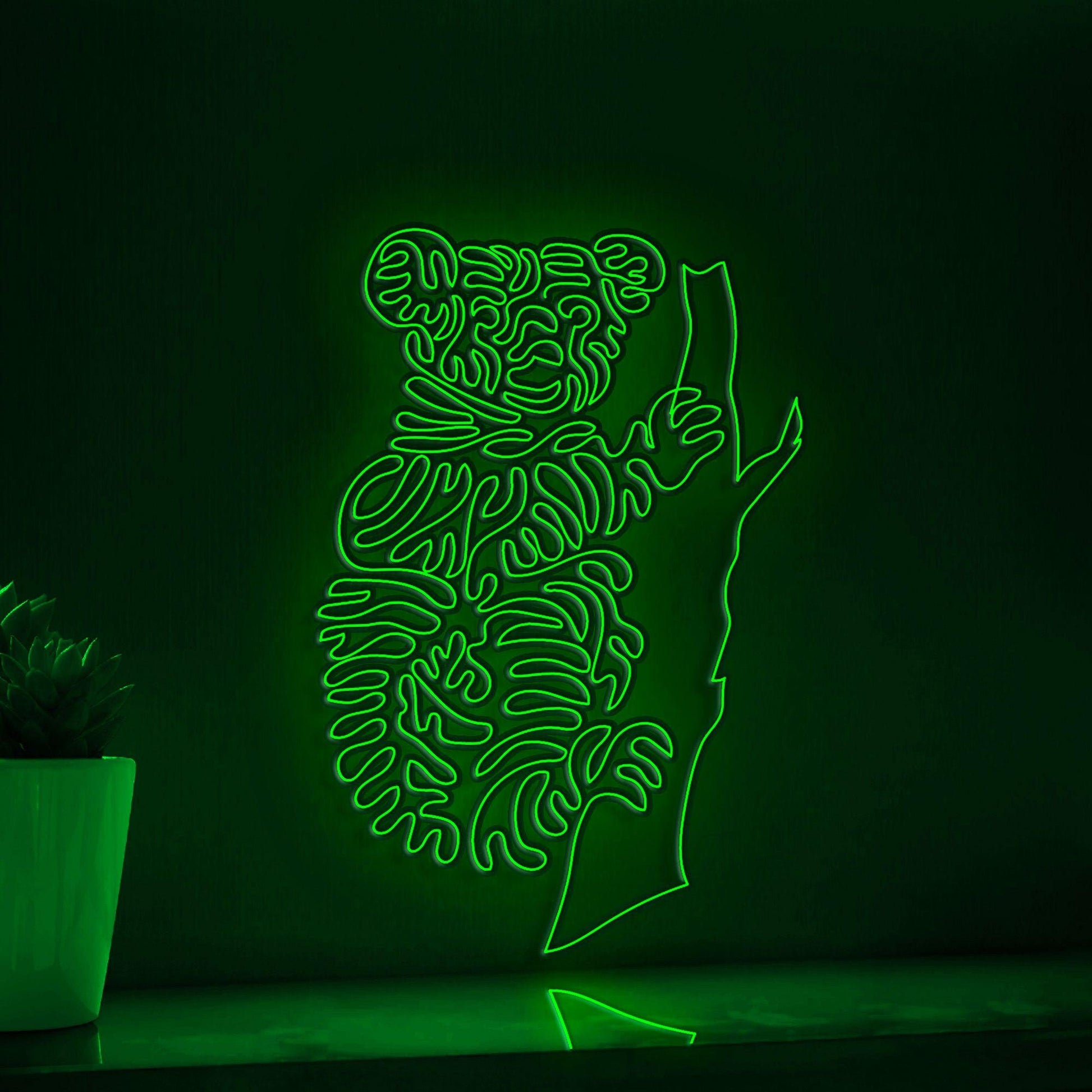 Koala One Line EL Wire Neon Sign - Tree Dweller Wall Art - myneonup