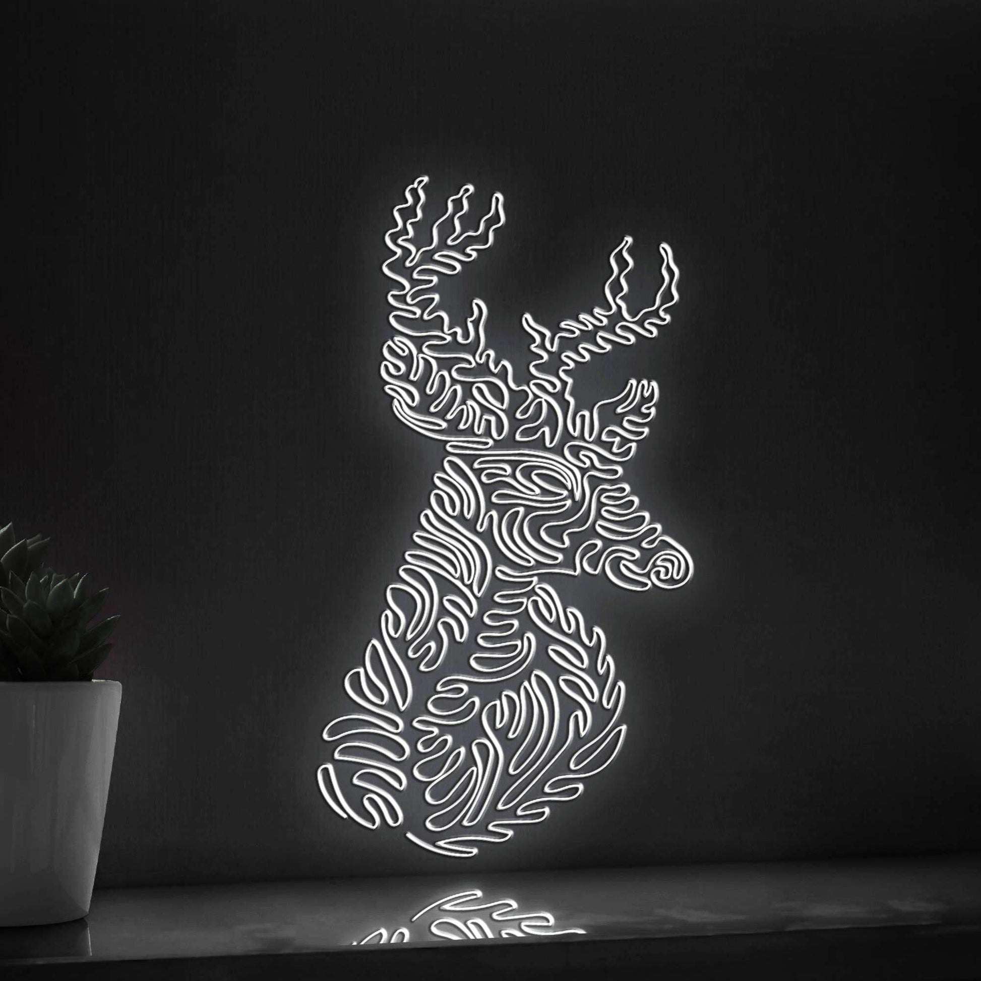 Deer One Line EL Wire Neon Sign - Red Deer Wall Art - myneonup