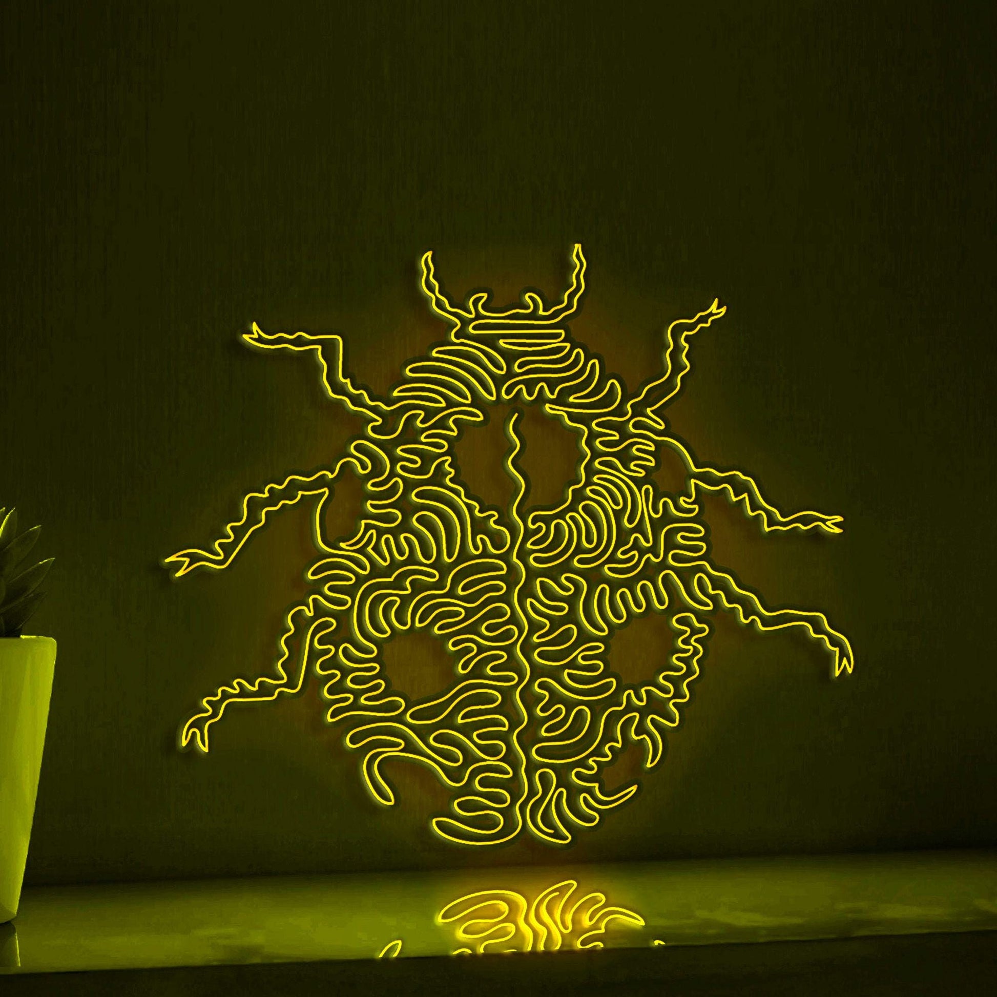 Ladybug One Line EL Wire Neon Sign - Beetle Insect Wall Art - myneonup