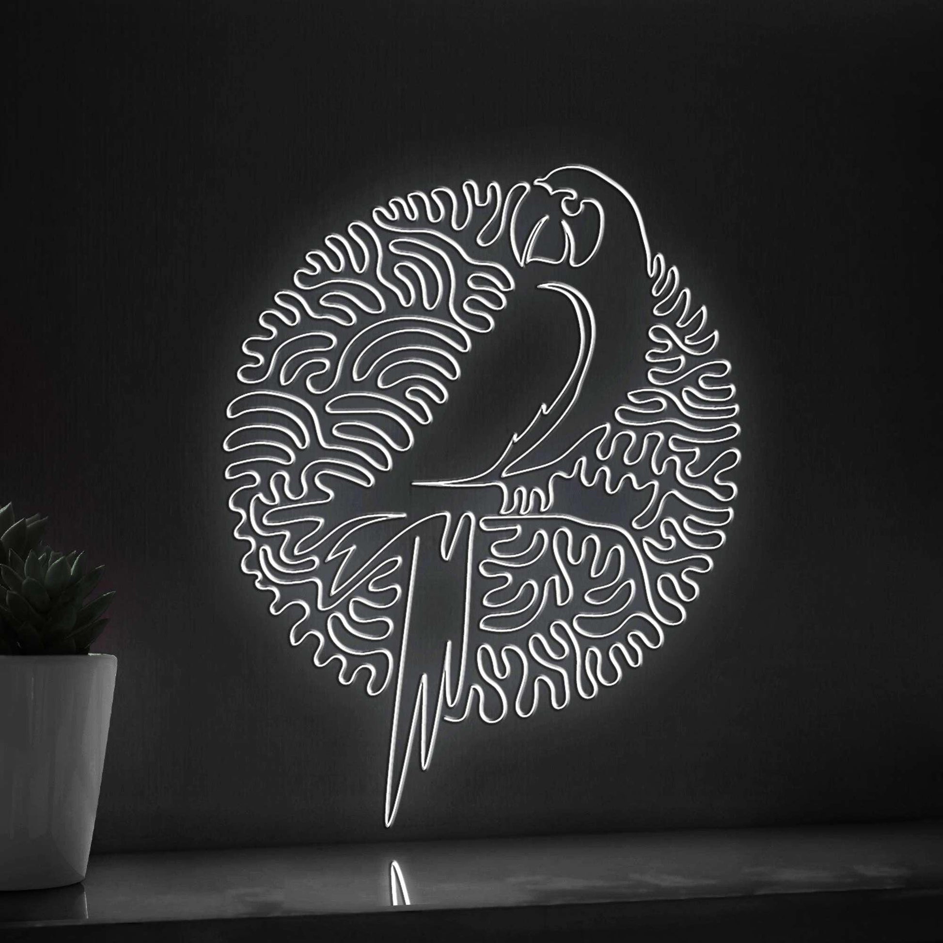 Parrot One Line EL Wire Neon Sign - Lighted Pet Bird Wall Decor - myneonup