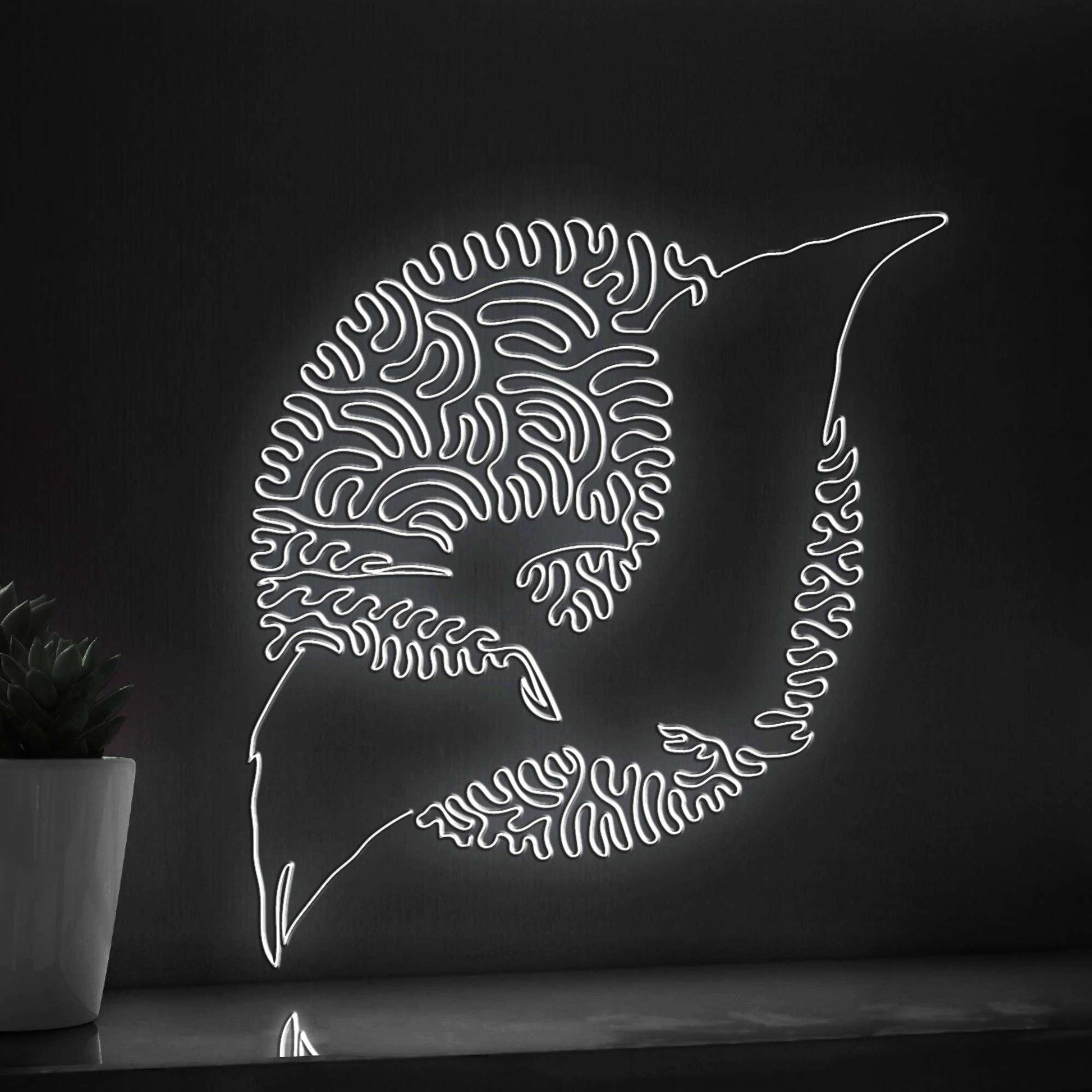 Pterosaur One Line EL Neon - Winged Reptile Decor - myneonup