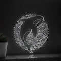 Orca One Line EL Neon - Killer Whale Circle Art - myneonup
