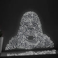 Gorilla One Line EL Neon - Robust Ape Wall Decor - myneonup