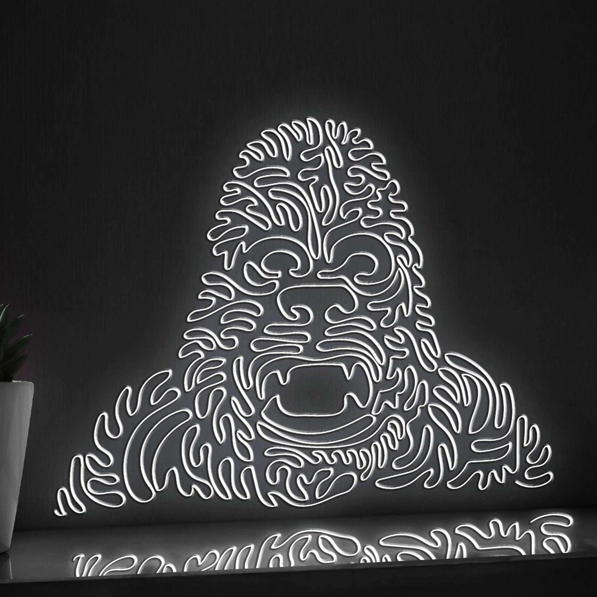 Gorilla One Line EL Neon - Robust Ape Wall Decor - myneonup