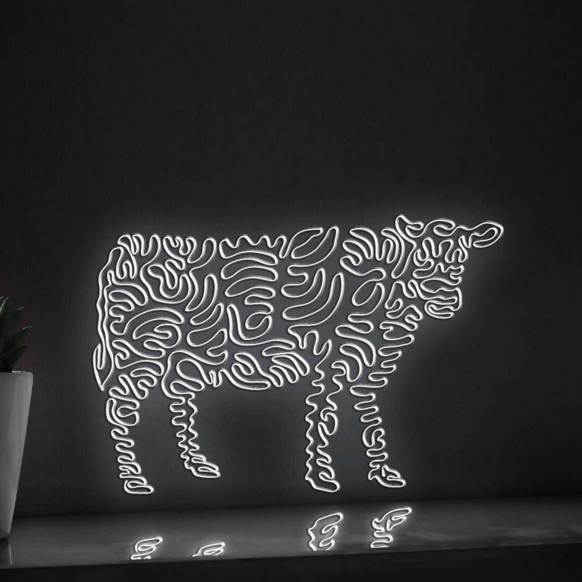 Cow One Line EL Wire Neon Sign - Farm-themed Wall Decor - myneonup