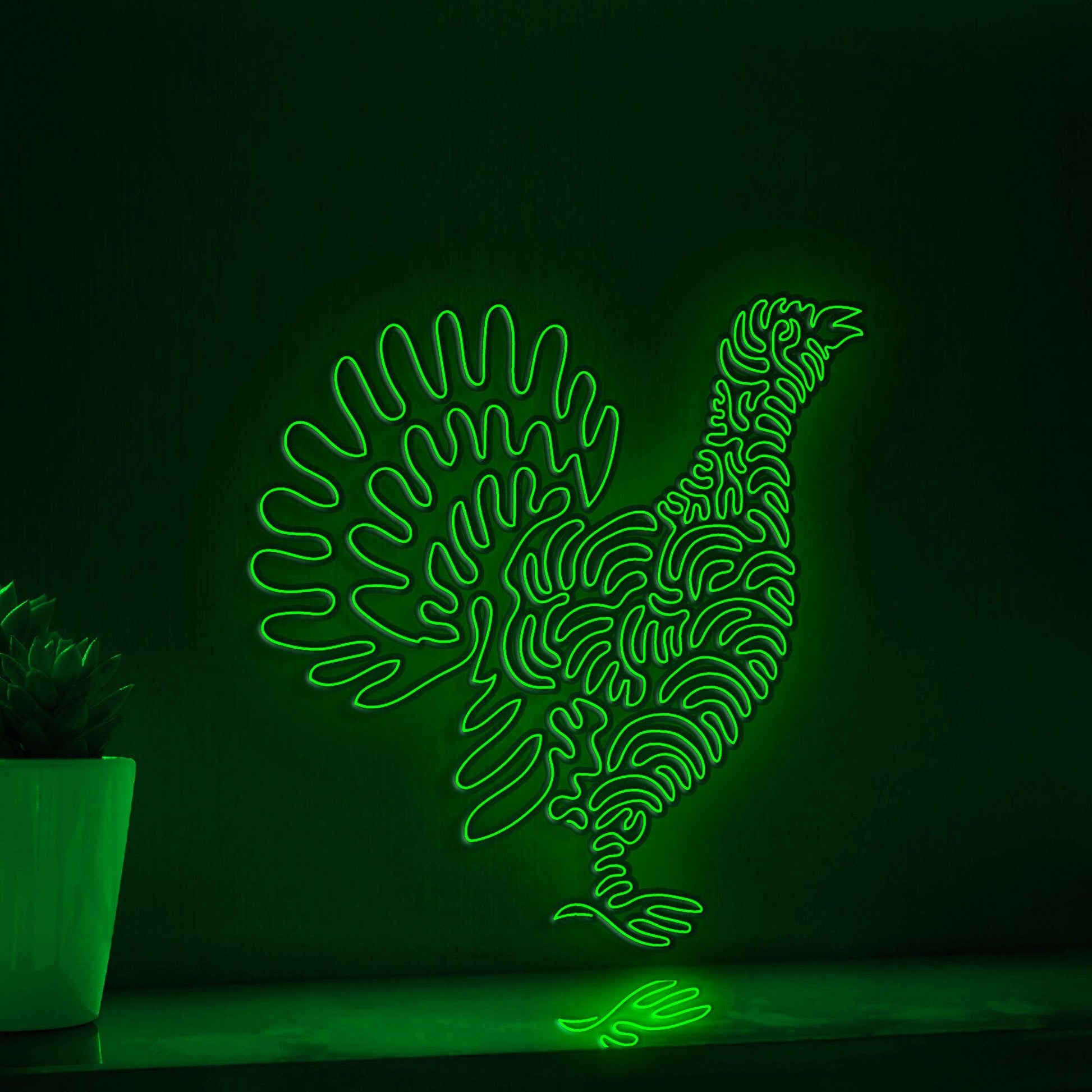 Grouse One Line EL Neon - Bird Wall Art - myneonup