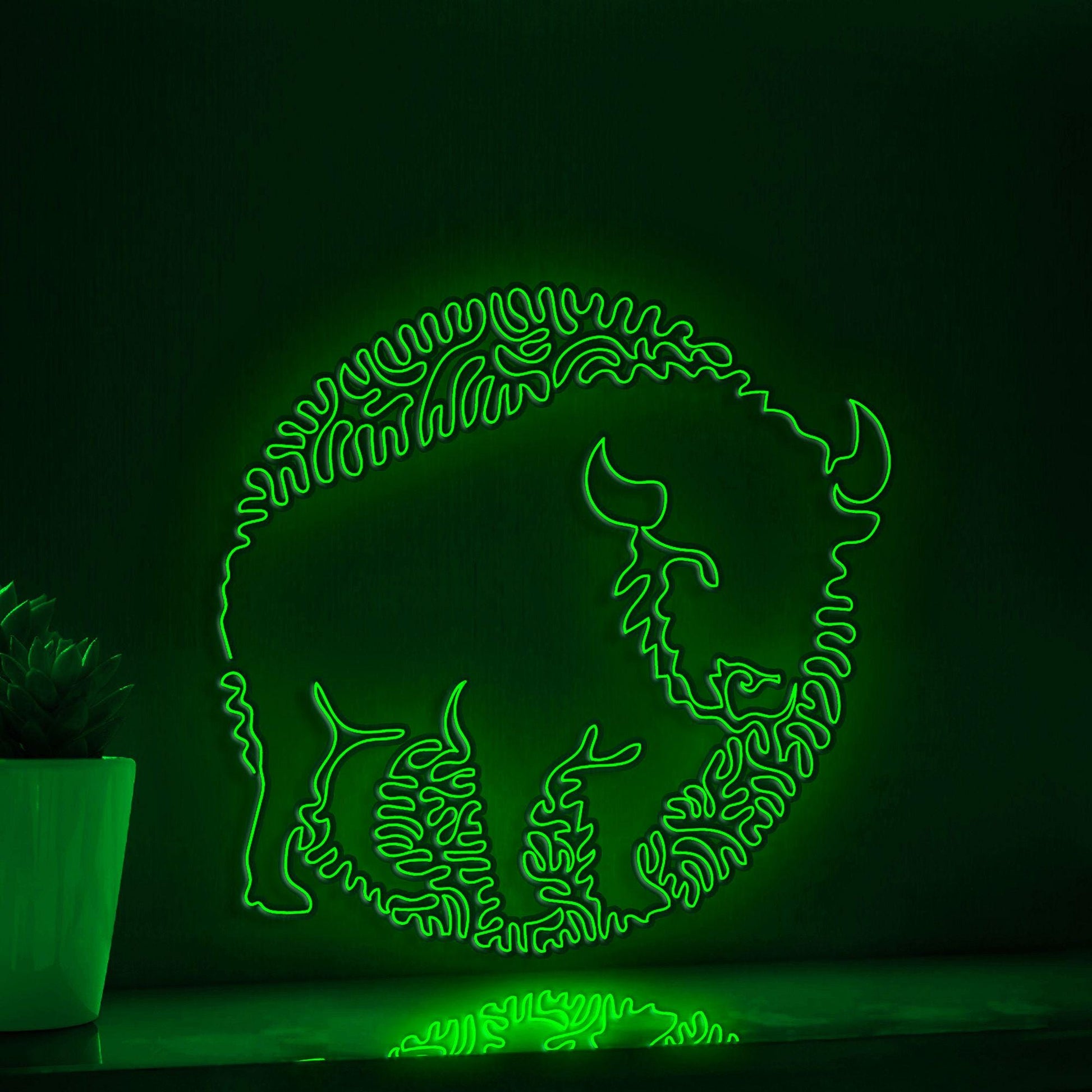 Bison One Line EL Wire Neon Sign - Ideal for Nature Lovers - myneonup