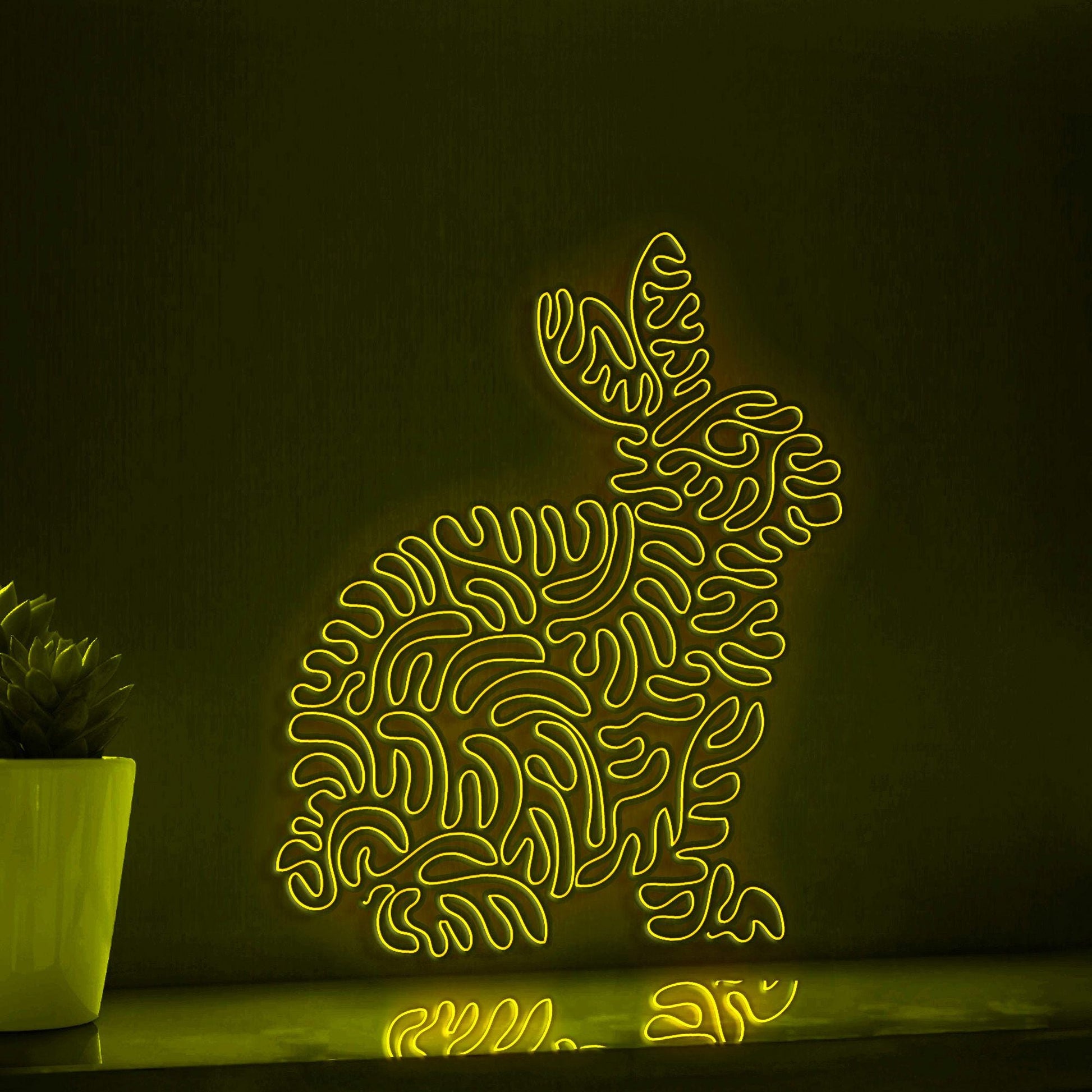 Rabbit One Line EL Wire Neon Sign - Agile Mammal Wall Decor - myneonup