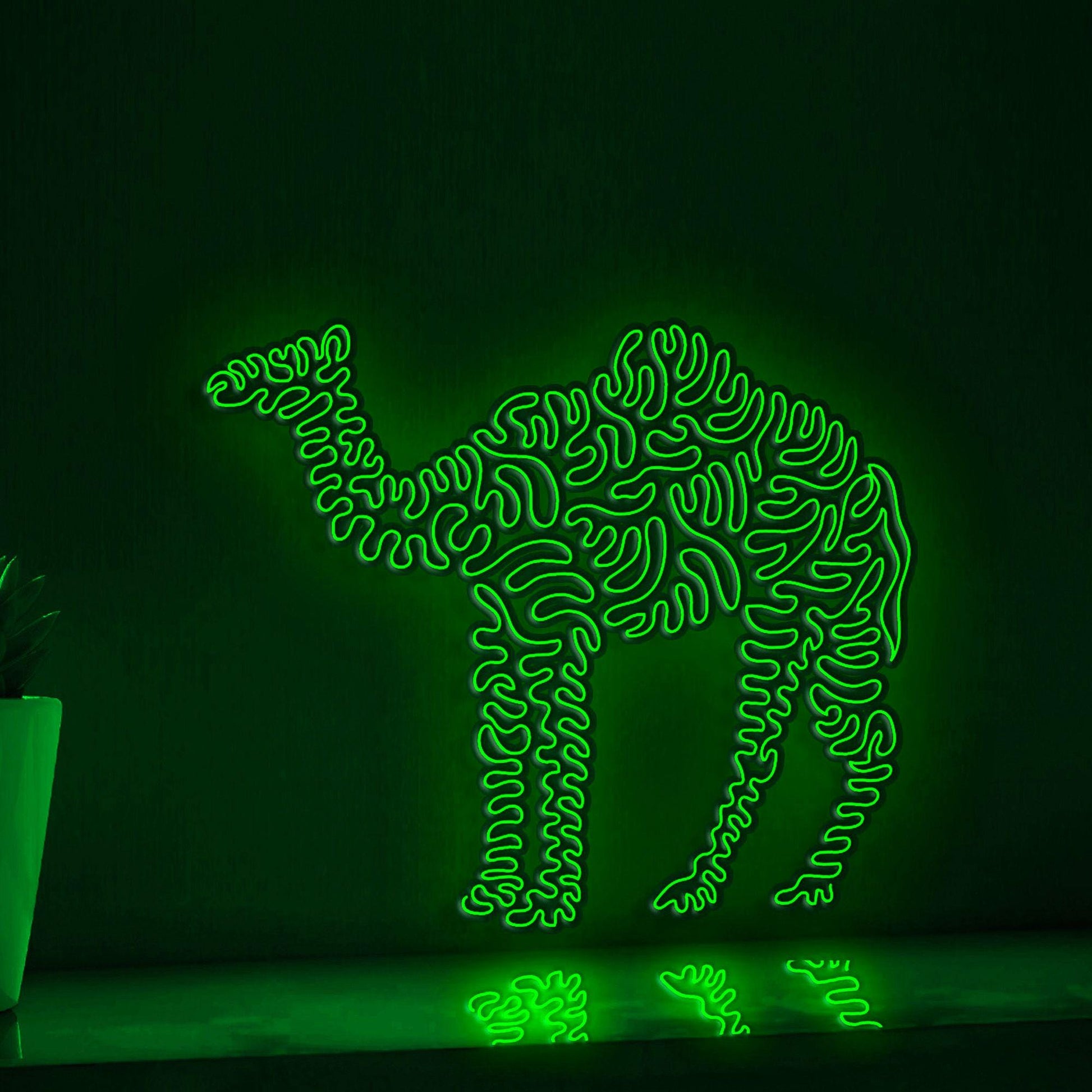 Camel One Line EL Wire Neon Sign - Desert Animal Wall Art - myneonup