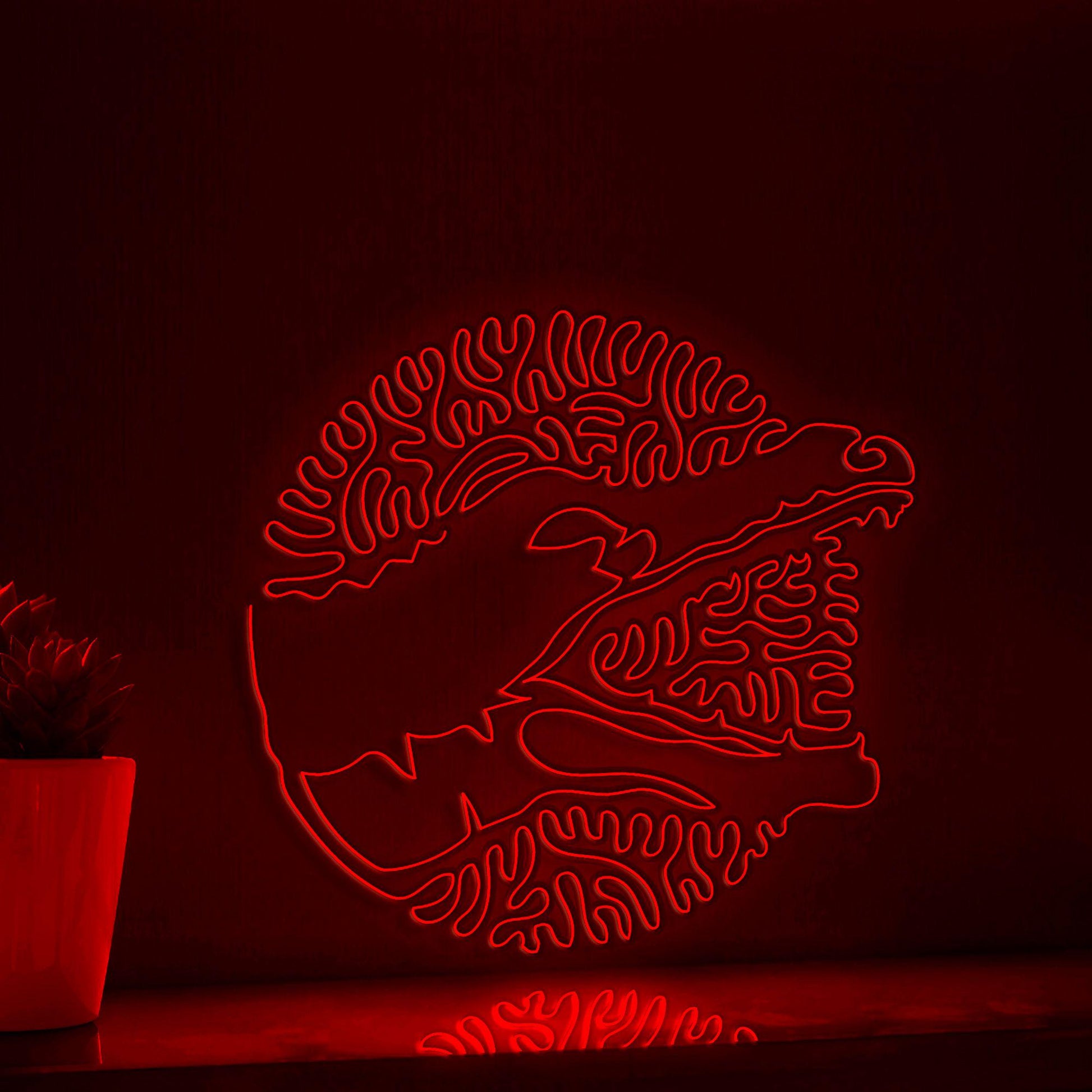 Alligator One Line EL Neon - Animal Themed Lighted Wall Art - myneonup