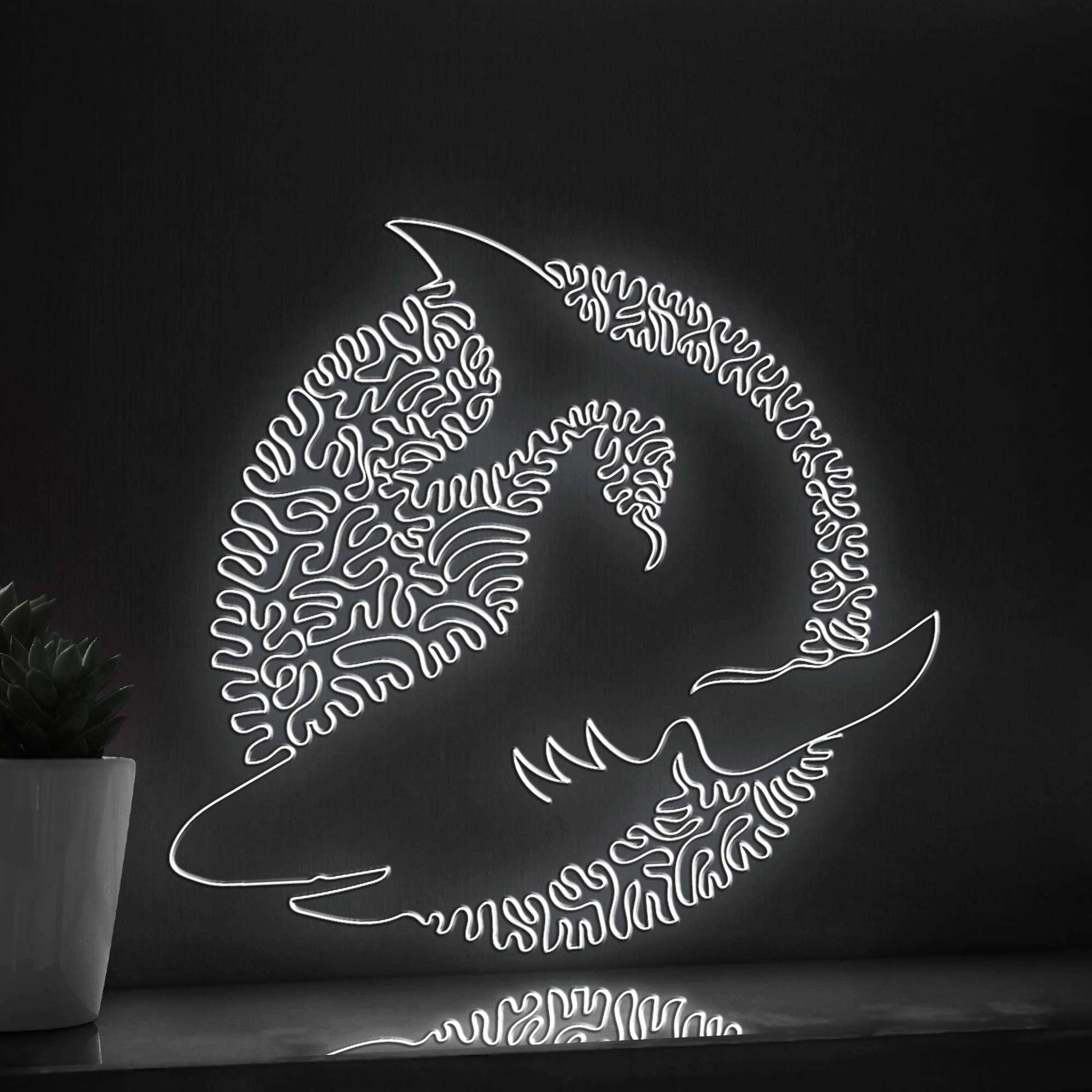 Shark One Line EL Wire Neon Sign - Ocean Themed Wall Decor - myneonup