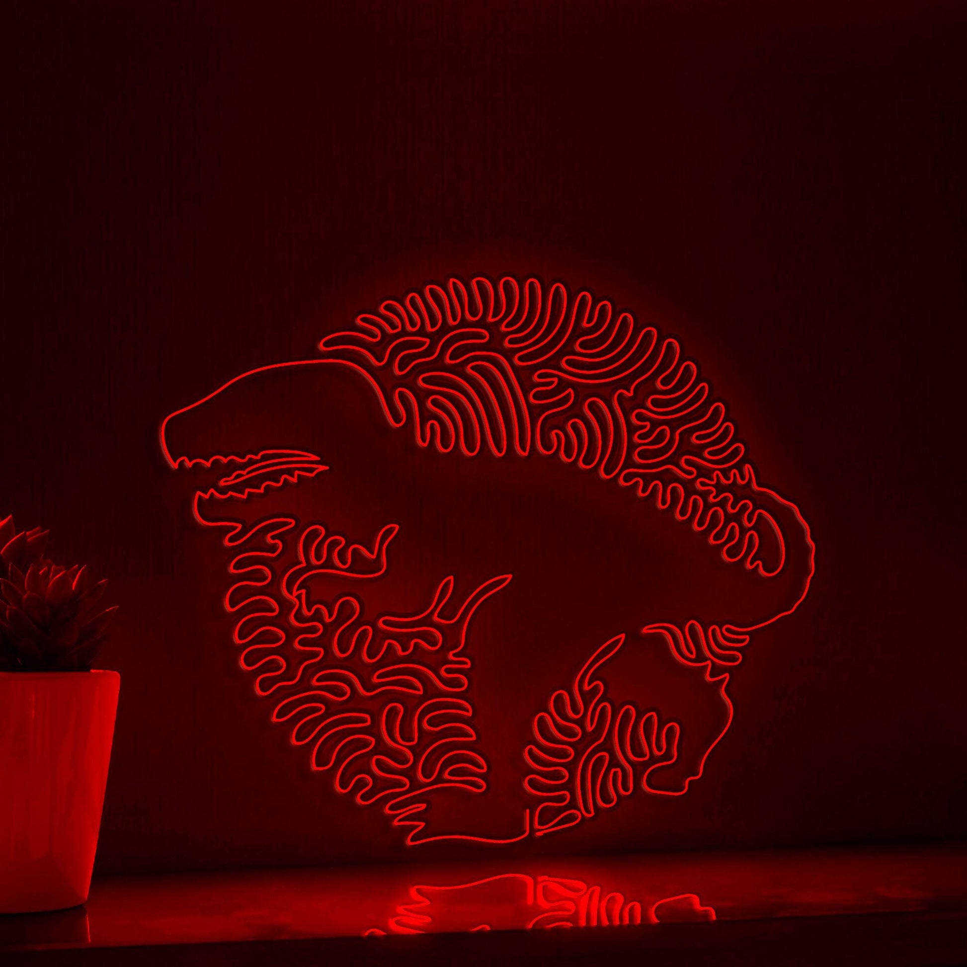 T-Rex One Line EL Wire Neon Sign - Ideal for Dino Lovers Wall Decor - myneonup