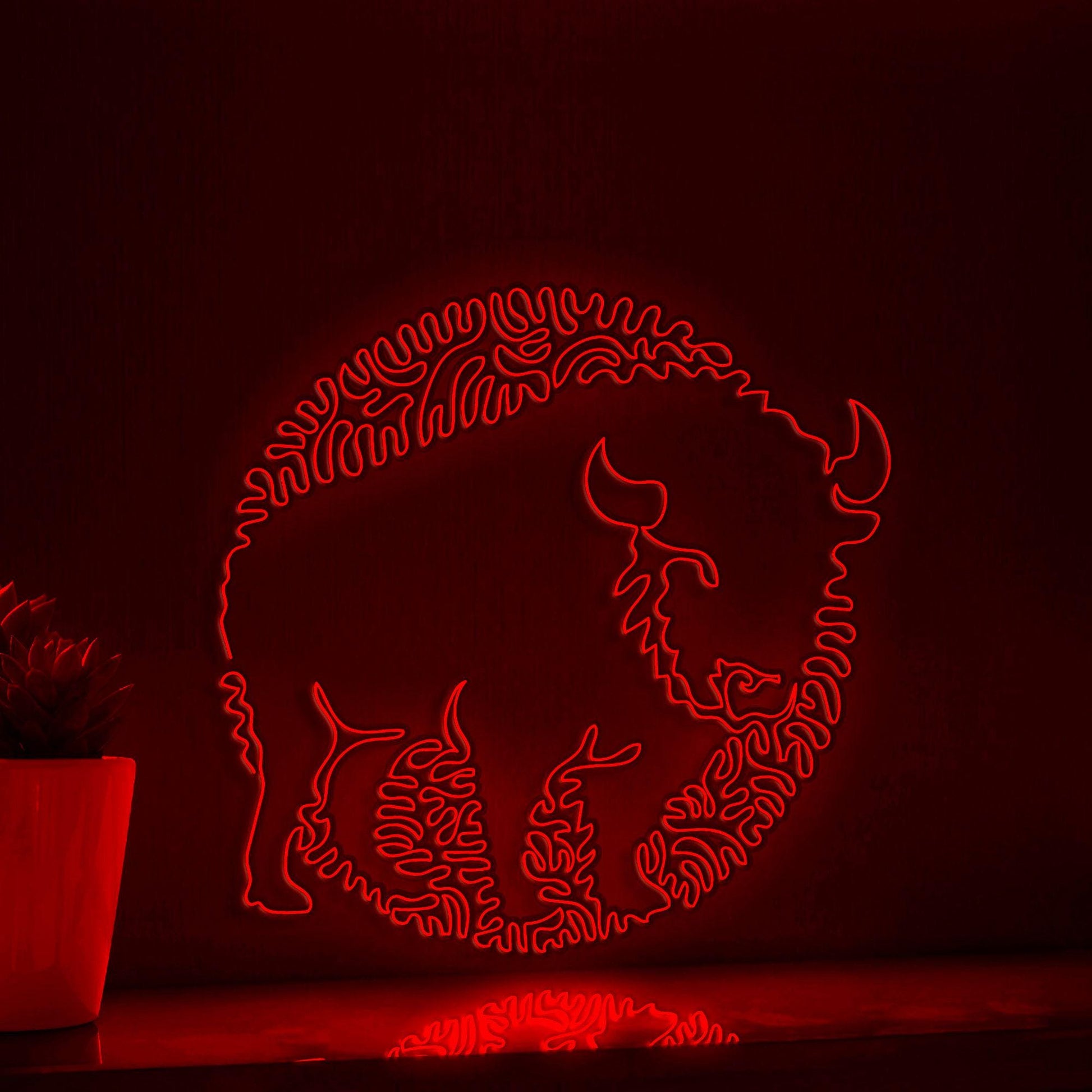 Bison One Line EL Wire Neon Sign - Ideal for Nature Lovers - myneonup