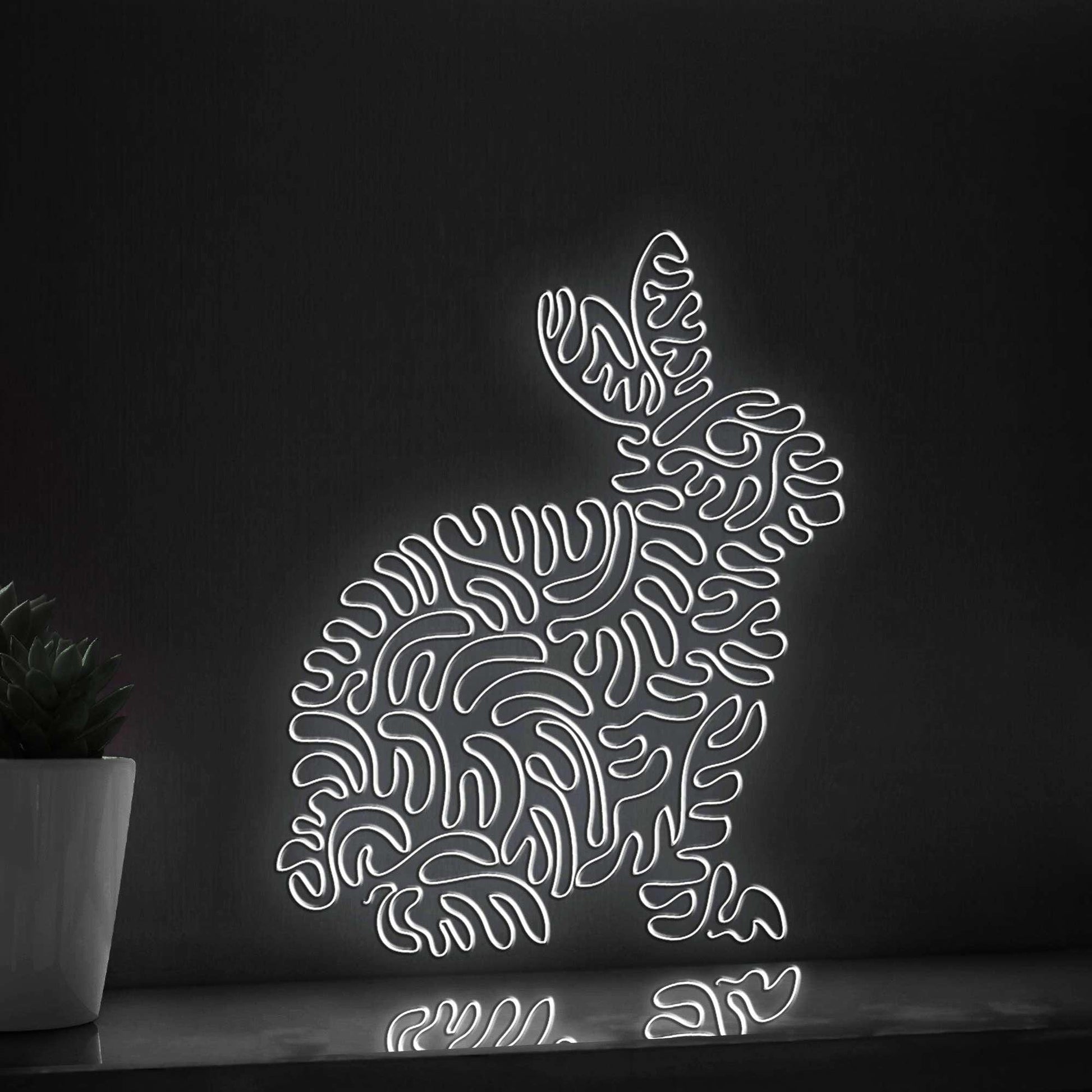 Rabbit One Line EL Wire Neon Sign - Agile Mammal Wall Decor - myneonup
