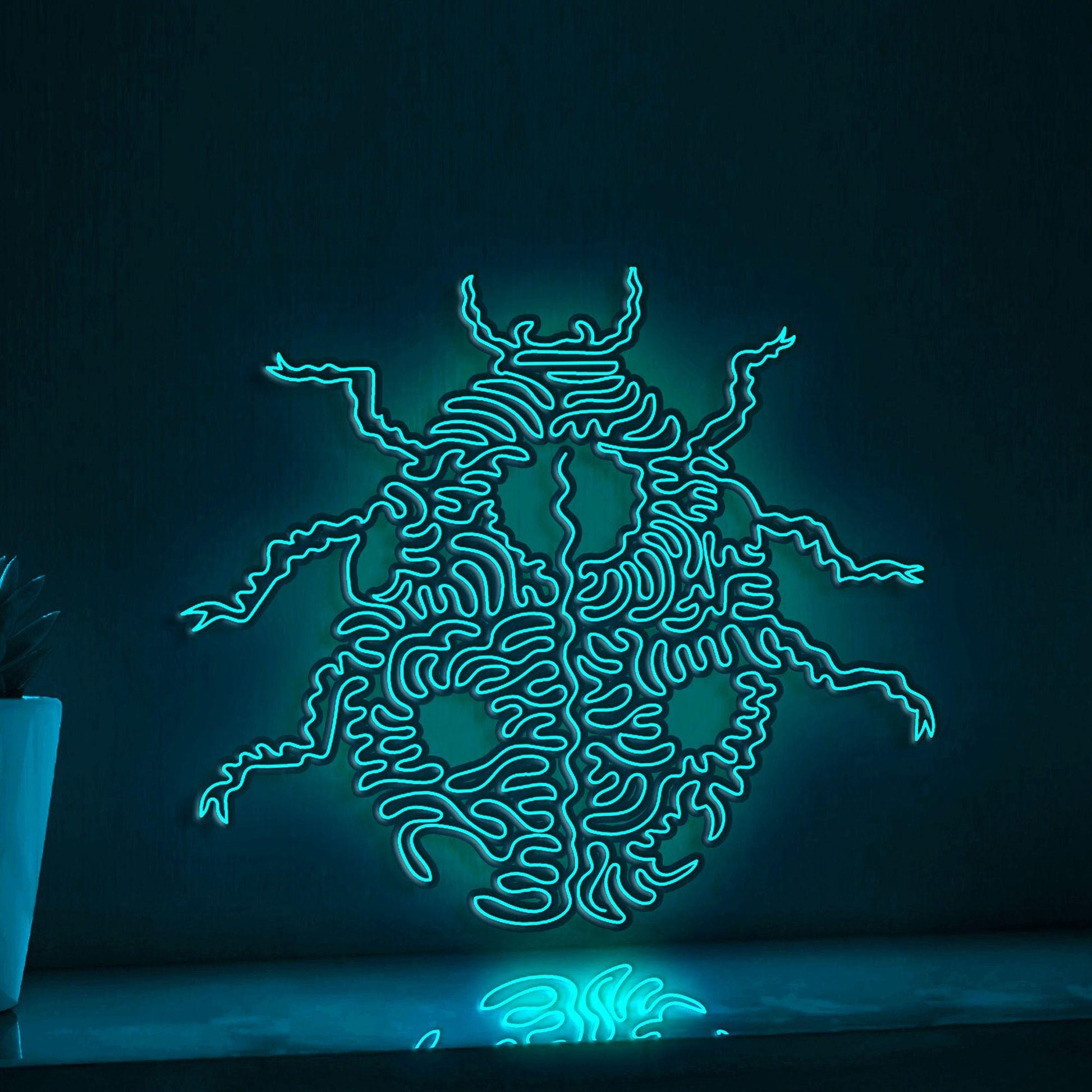 Ladybug One Line EL Wire Neon Sign - Beetle Insect Wall Art - myneonup