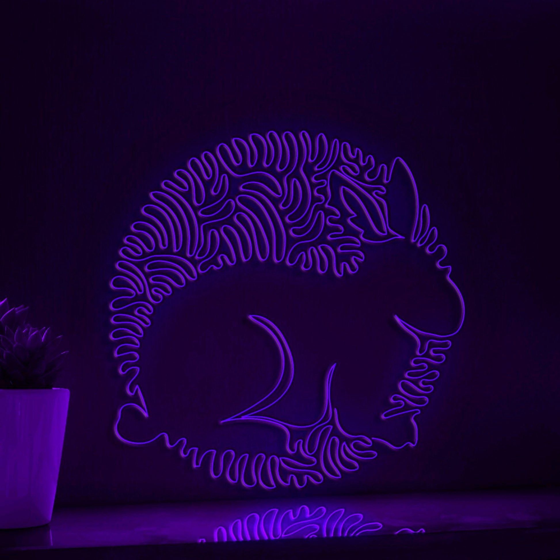 Rabbit One Line EL Wire Neon Sign - Long Ears Animal Wall Decor - myneonup