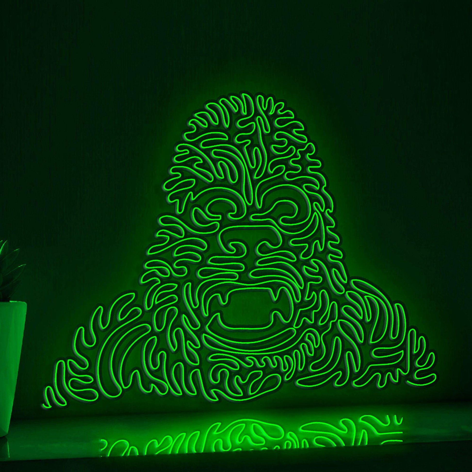 Gorilla One Line EL Neon - Robust Ape Wall Decor - myneonup