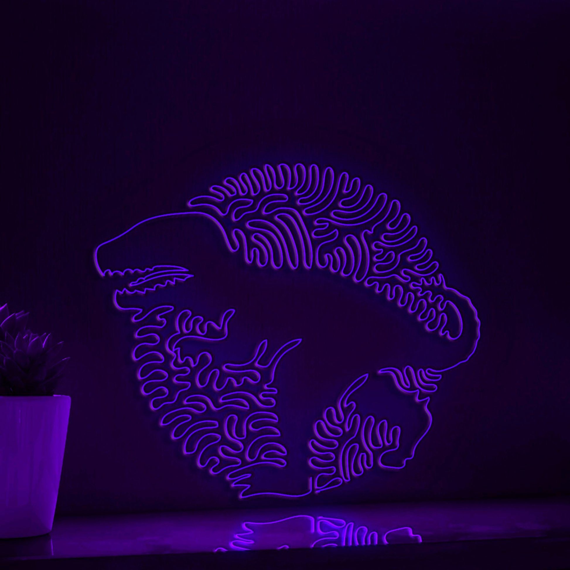T-Rex One Line EL Wire Neon Sign - Ideal for Dino Lovers Wall Decor - myneonup