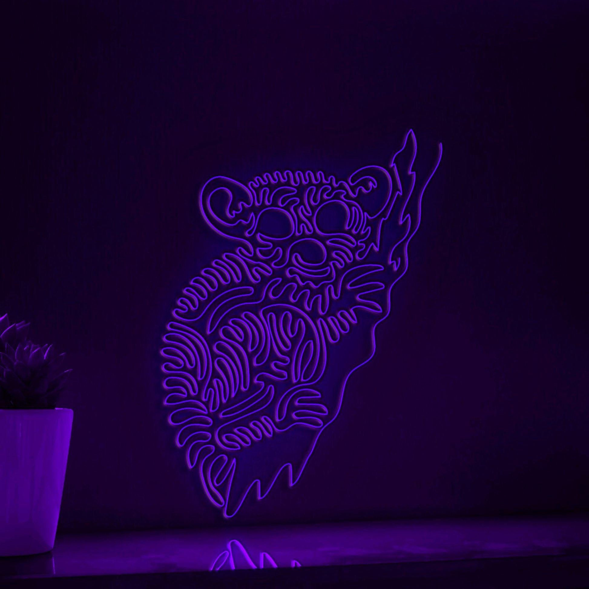 Tarsier One Line EL Wire Neon Sign - Big-Eyed Primate, Ideal for Tropical Nature Lovers' Room Decor - myneonup